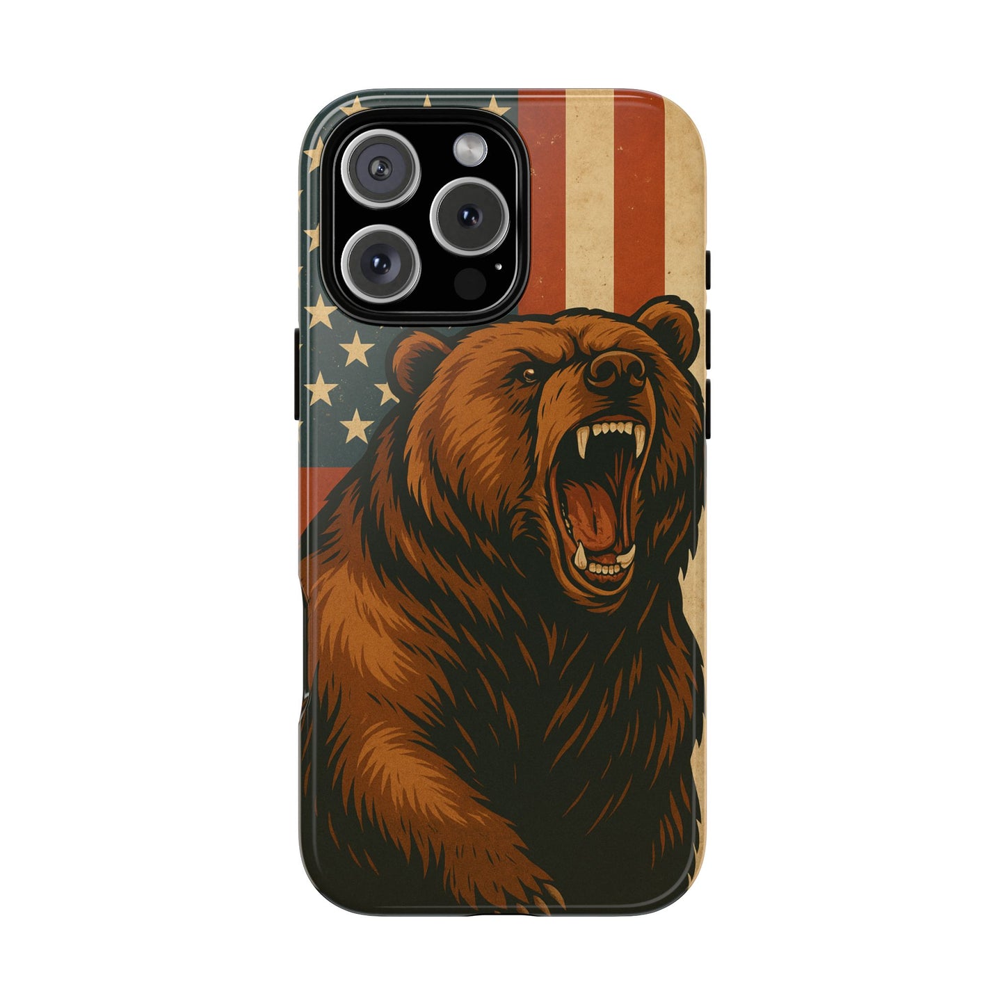 Tough Cases - Patriotic Bear Phone Case, Custom Phone Cover, Strong Protective Case, USA Flag Design, Gift for Outdoors Lovers