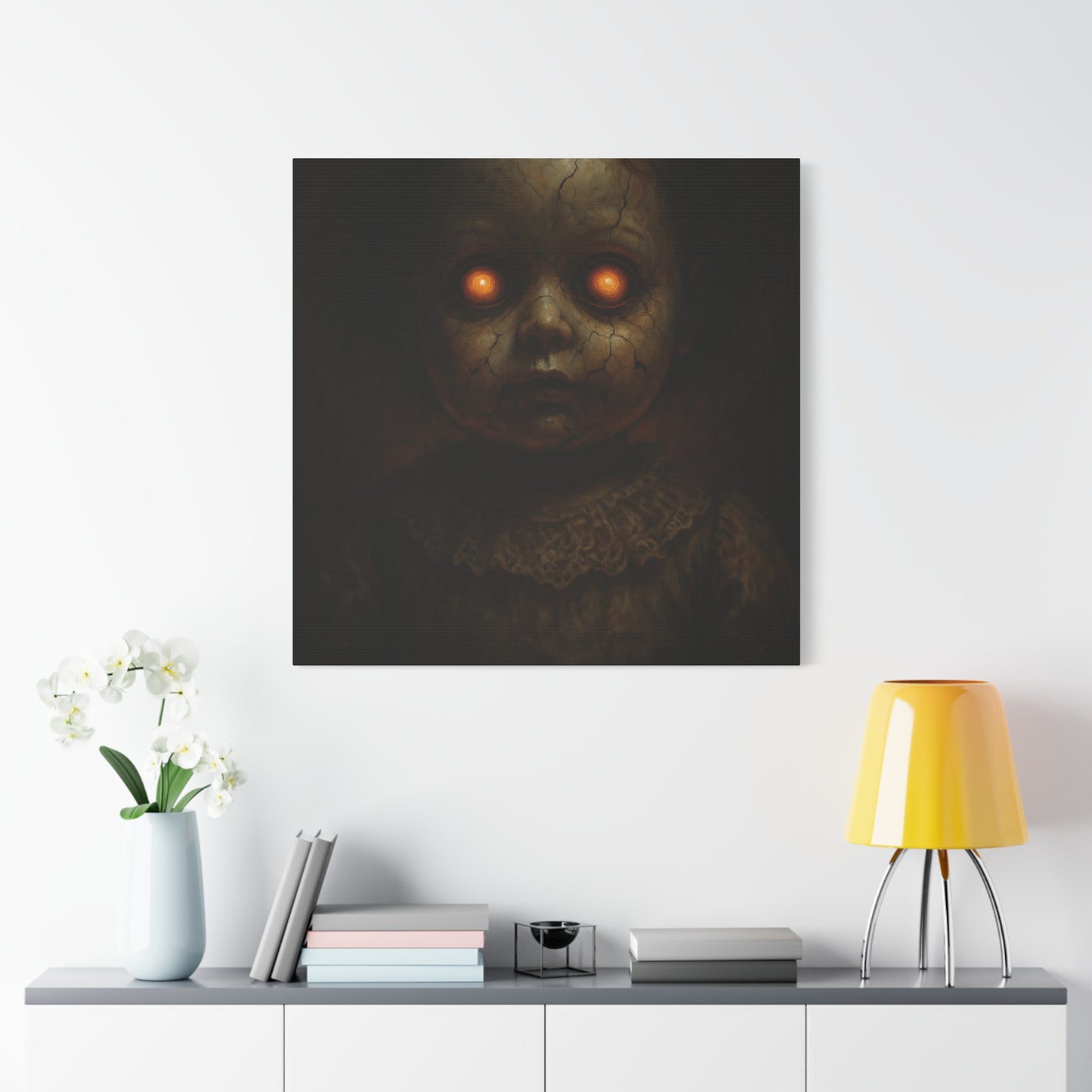 Eerie Artwork Canvas, Horror Decor, Creepy Wall Art, Spooky Gift, Haunted Home Decoration