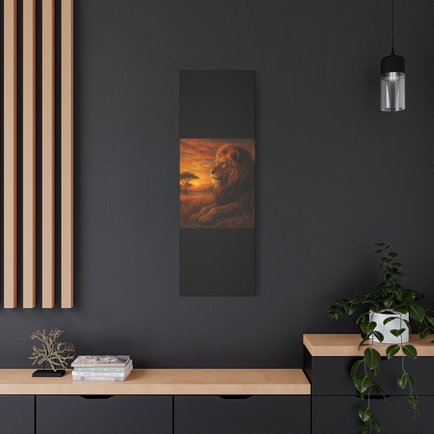 King of the Savanna - Lion Sunset Canvas
