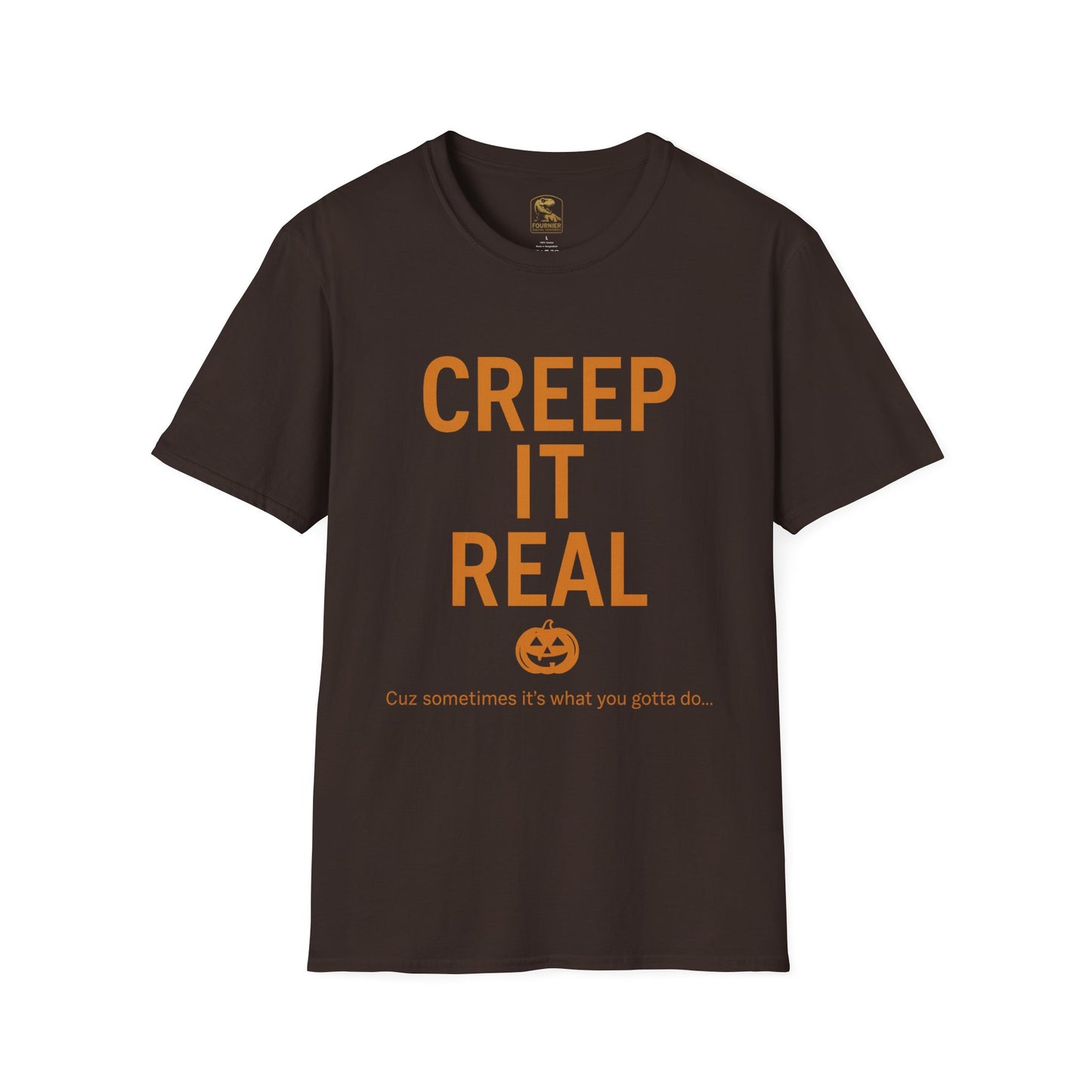 Creep It Real Halloween T-Shirt, Unisex Softstyle Tee, Halloween Gift, Fall Apparel, Pumpkin Shirt, Spooky Season Wear