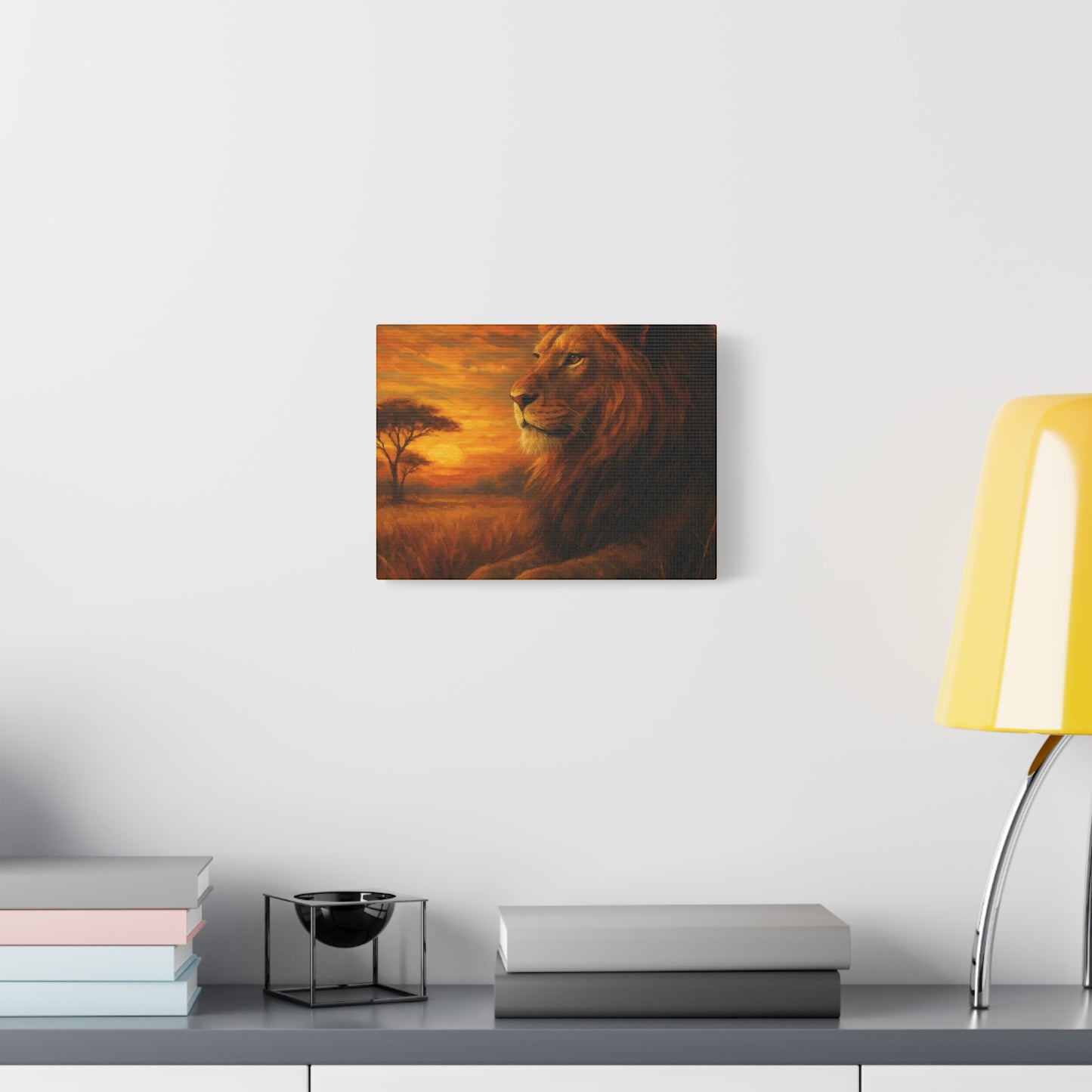 King of the Savanna - Lion Sunset Canvas
