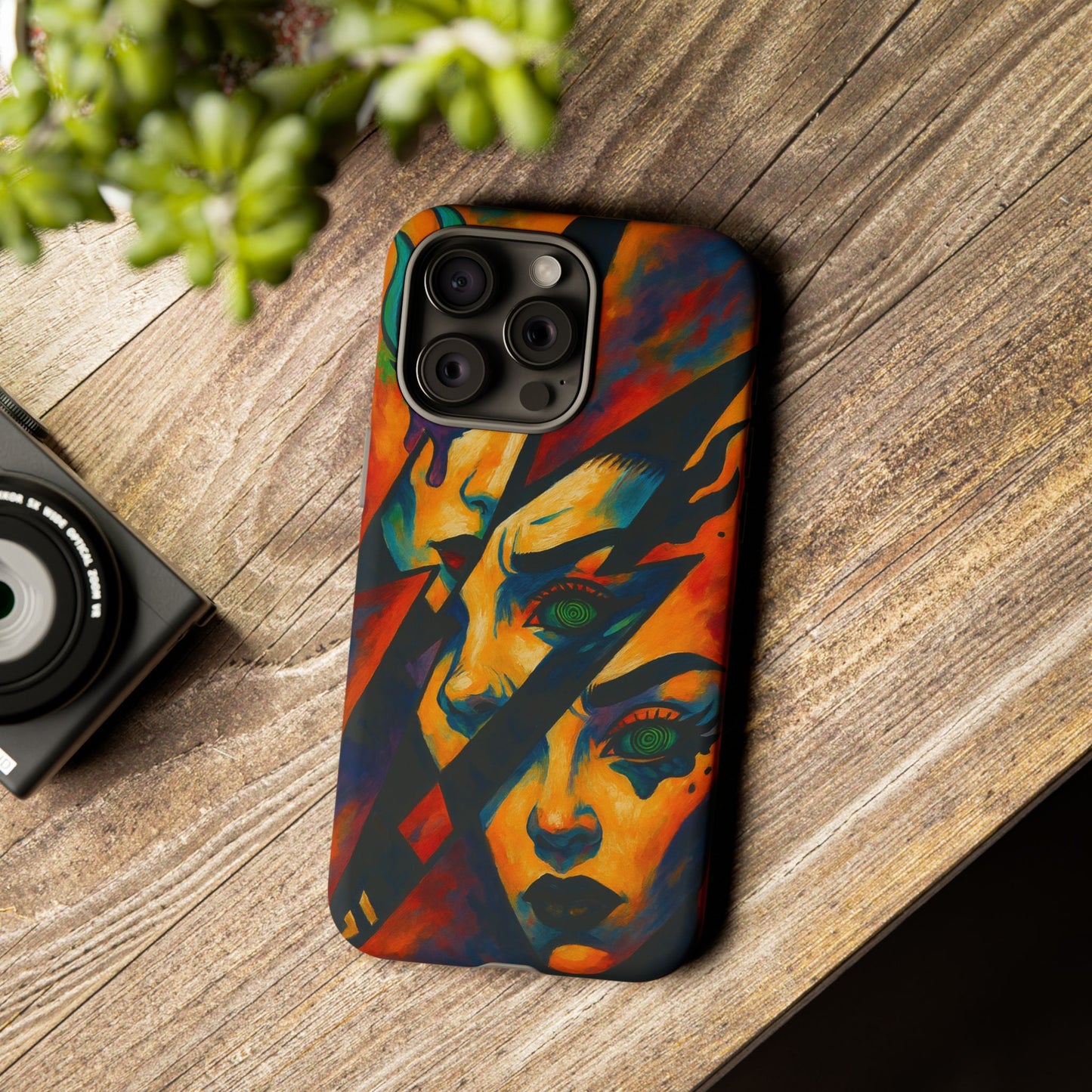 Vibrant Phone Case with Edgy Art, Tough Cases for Trendsetters, Unique Gift for Art Lovers, Colorful Phone Accessory, Protection and Style