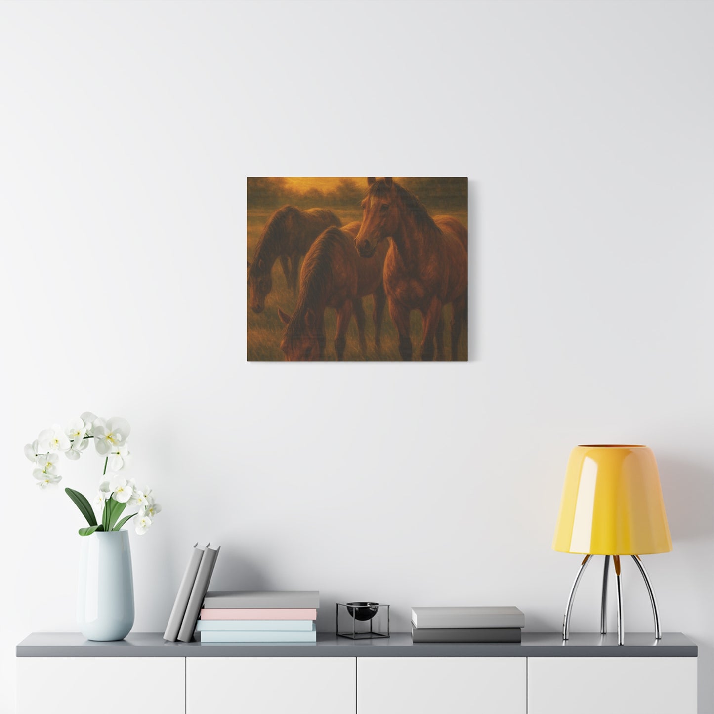 Rustic Horse Artwork Canvas, Equine Home Decor, Horse Lover Gift, Farmhouse Wall Art, Equestrian Decor, Nature Inspired