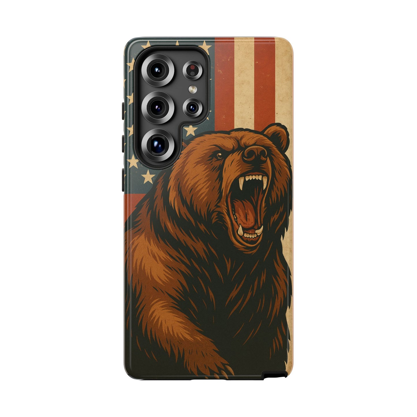 Tough Cases - Patriotic Bear Phone Case, Custom Phone Cover, Strong Protective Case, USA Flag Design, Gift for Outdoors Lovers