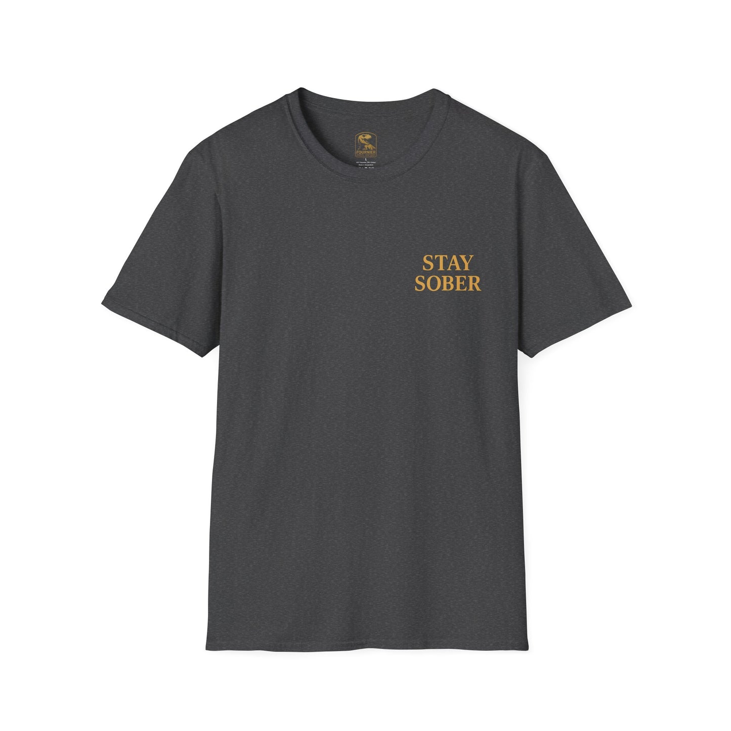 Sobriety Motivation Tee Shirt - Unisex Softstyle T-Shirt All Gas No Breaks Stay Strong Be Real