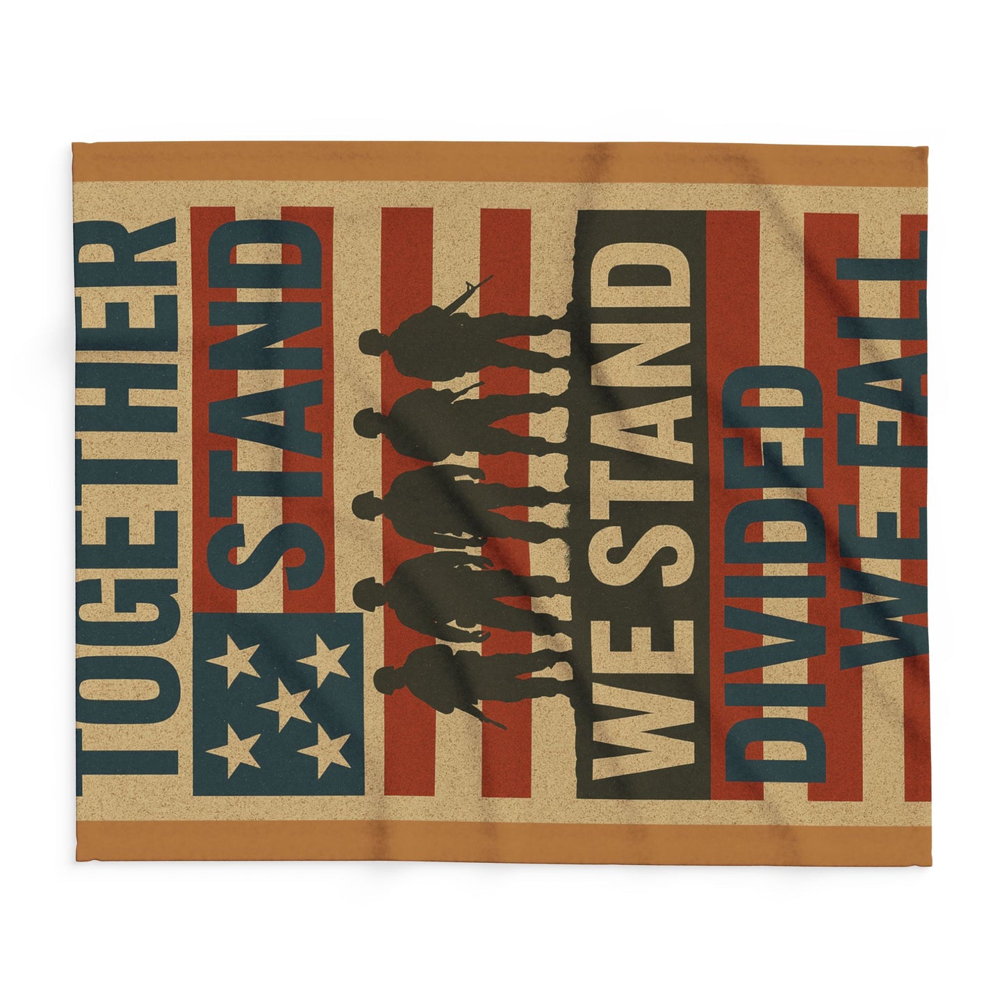 Patriotic Fleece Blanket - Together We Stand, Ideal for Veterans Day, Home Decor, Cozy Gift, American Flag Design