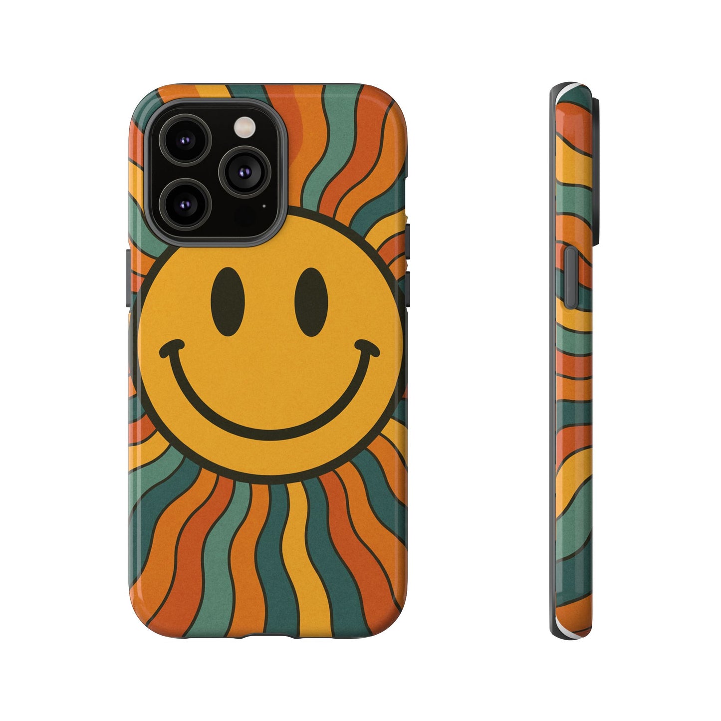 Colorful Smiley Phone Case, Retro Vibe Phone Cover, Cute Gift for Kids and Adults, Fun Protector for Everyday Use, Eco-Friendly Merchandise