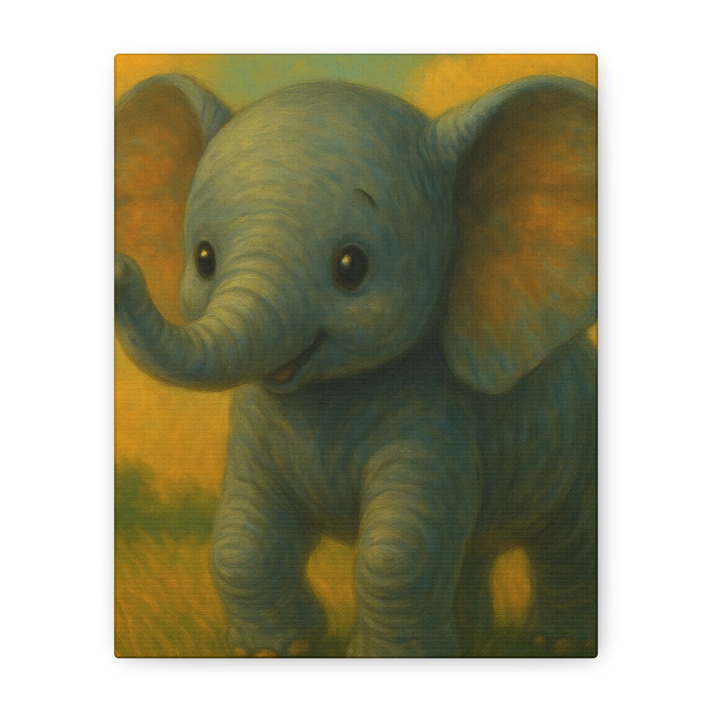 Elephant Canvas Art Print, Cute Nursery Wall Decor, Kids Room Art, Baby Shower Gift, Animal Lover Gift