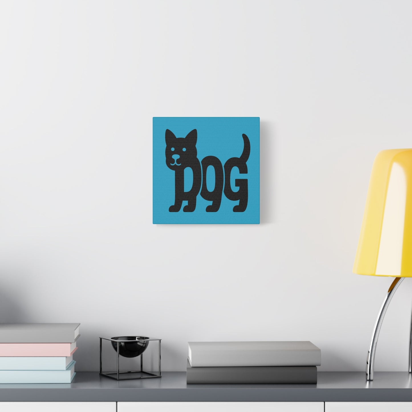 Dog Lover Canvas Art Print, Wall Decor, Home Decoration, Pet-Themed Artwork, Gift for Dog Owners, Blue Dog Art, Animal Lover Gift