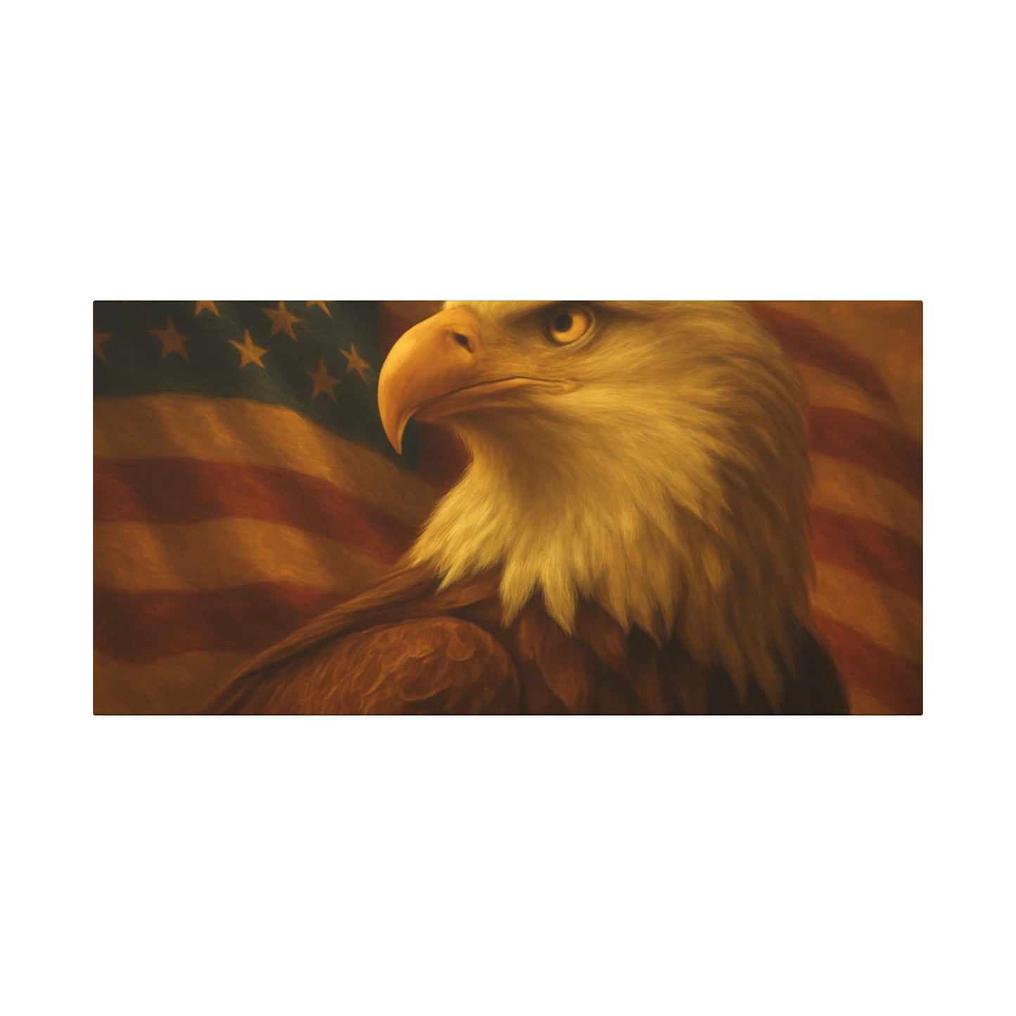 Patriotic Eagle Canvas Wall Art - American Flag Decor, Home Office, Gift for Veterans, National Holidays, Wall Decor