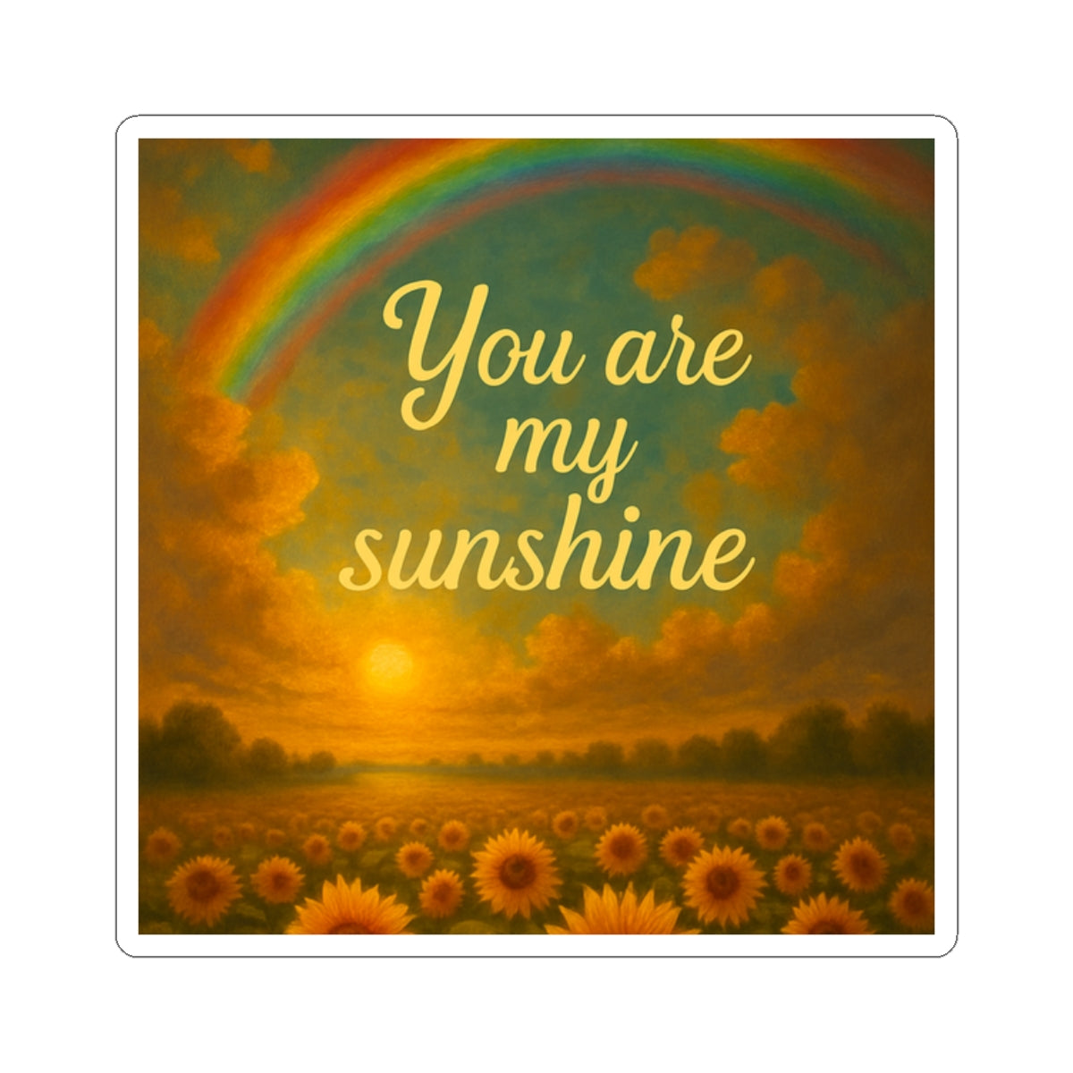 You Are My Sunshine Kiss-Cut Stickers, Cheerful Decor for Laptops, Journals, Gifts for Friends, Floral Art, Sunflower Stickers