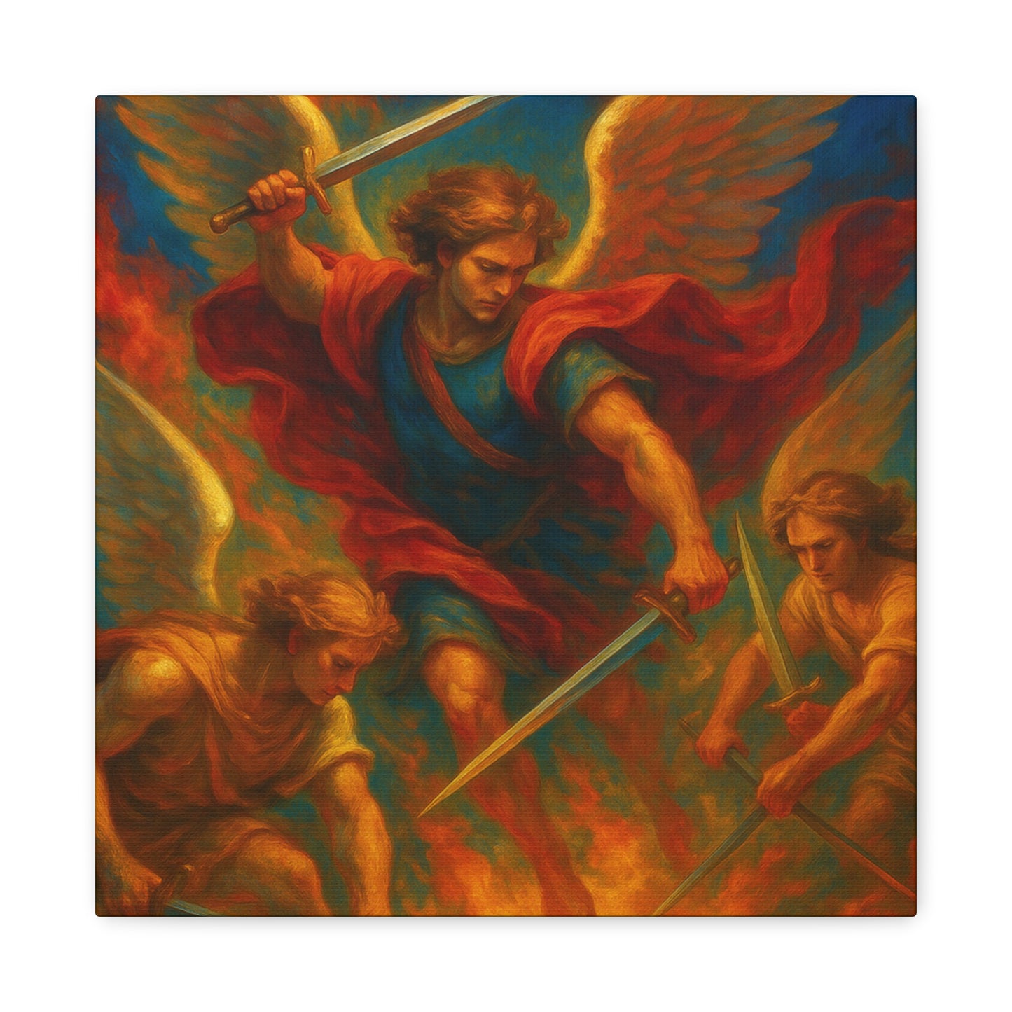 Divine Art Canvas, St Michael Wall Decor, Spiritual Home Decor, Inspirational Gift, Saint Art Print, Religious Wall Art