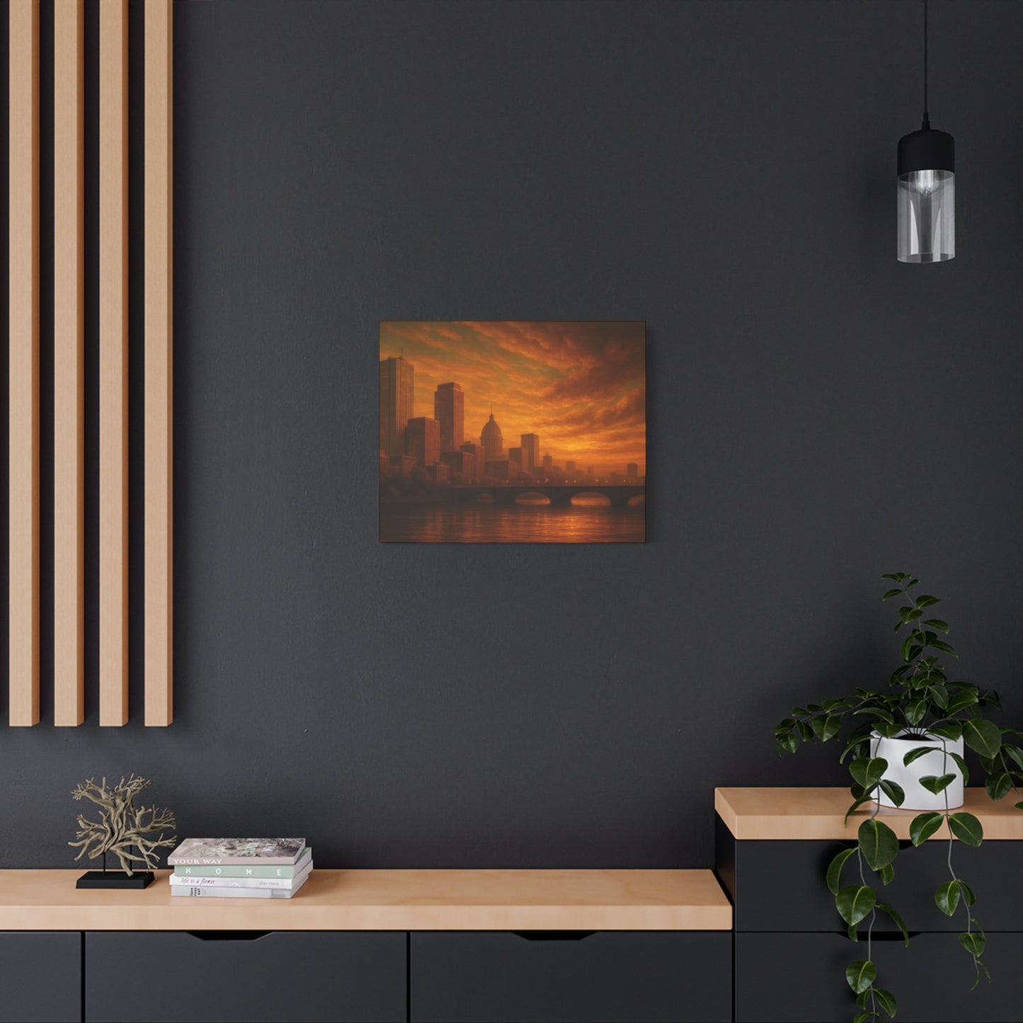 Sunset Cityscape Wall Art, Canvas Print, Home Decor, Urban Landscape, Unique Gift, Modern Art, Interior Design