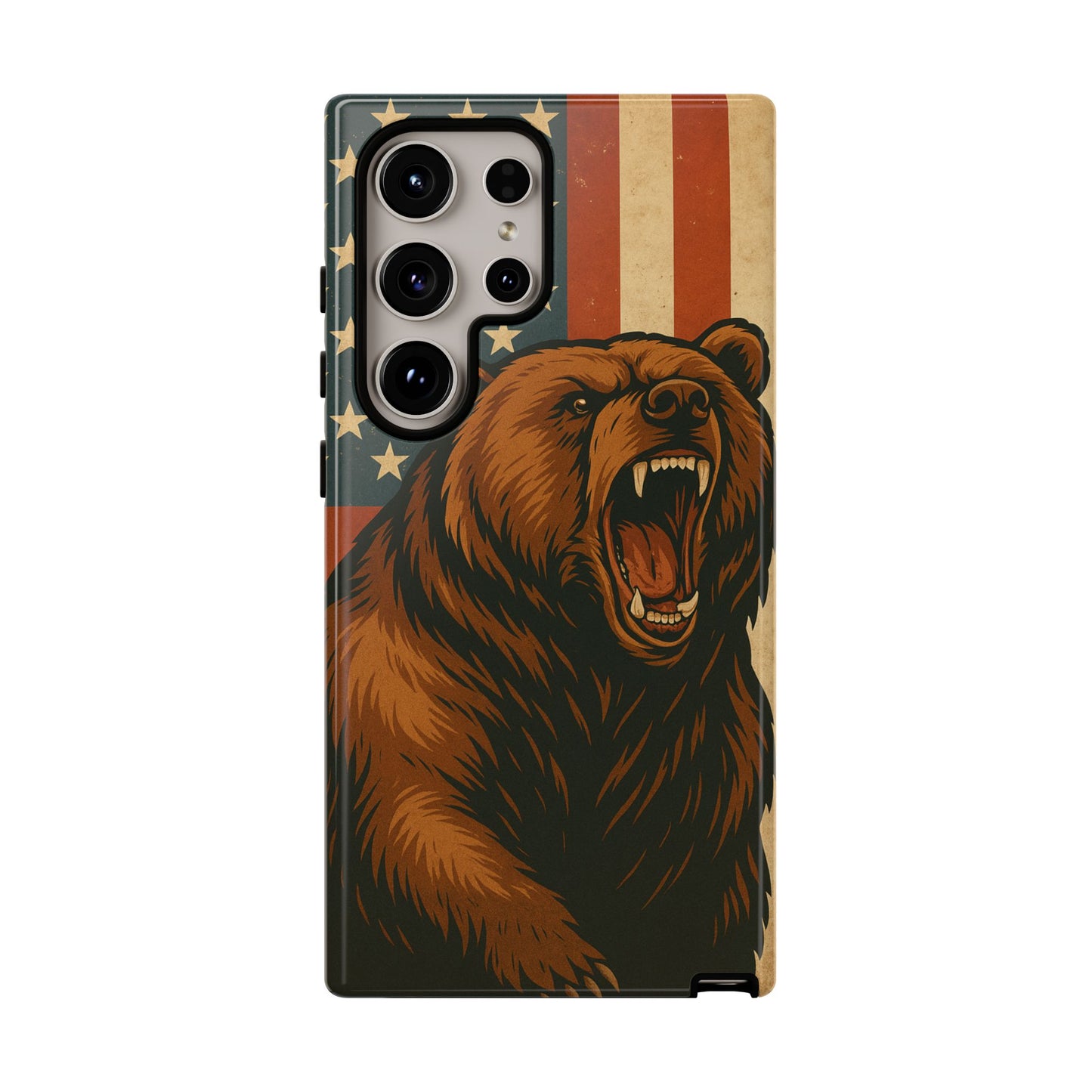Tough Cases - Patriotic Bear Phone Case, Custom Phone Cover, Strong Protective Case, USA Flag Design, Gift for Outdoors Lovers