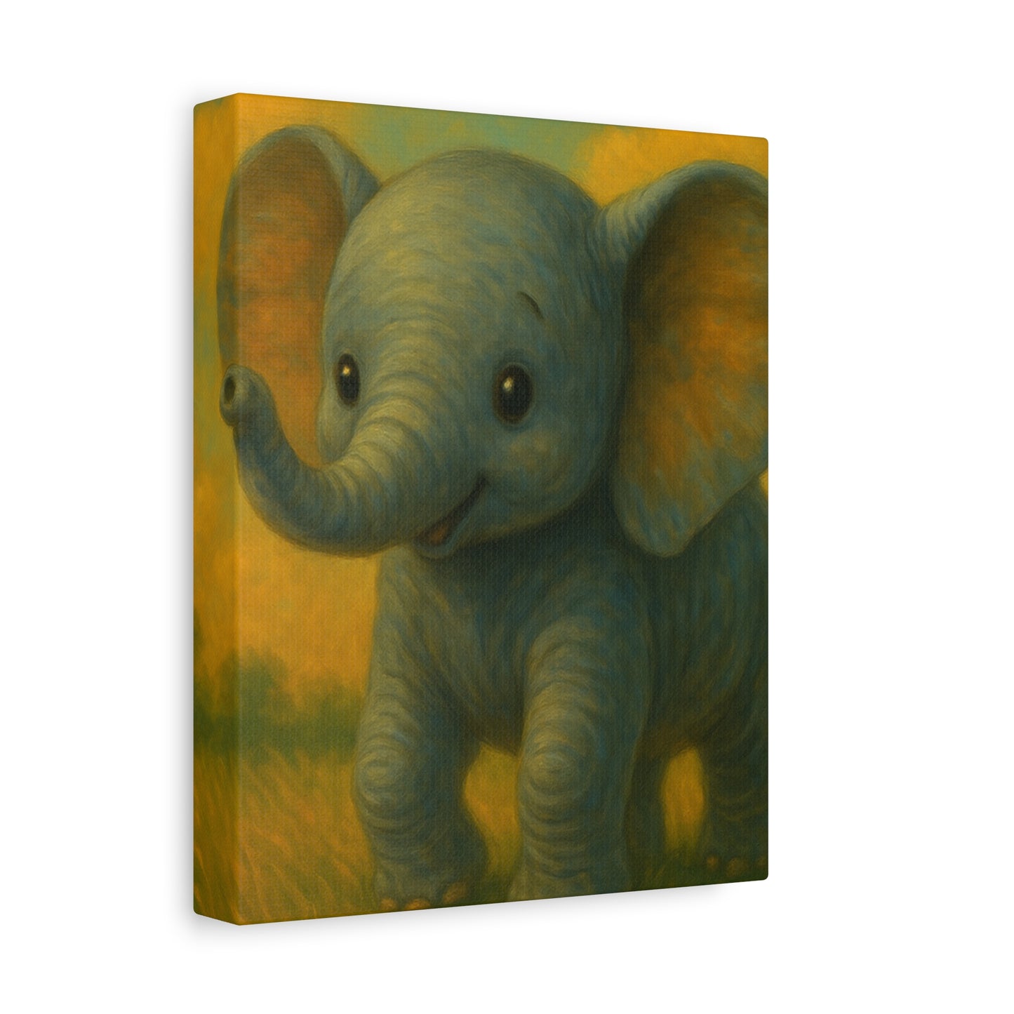 Elephant Canvas Art Print, Cute Nursery Wall Decor, Kids Room Art, Baby Shower Gift, Animal Lover Gift