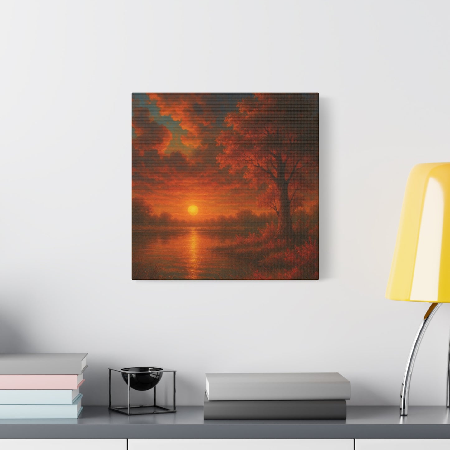 Serene Sunset Canvas Wall Art, Nature Decor, Home Aesthetic, Gift for Art Lovers, Inspiring Wall Hanging, Living Room Decoration