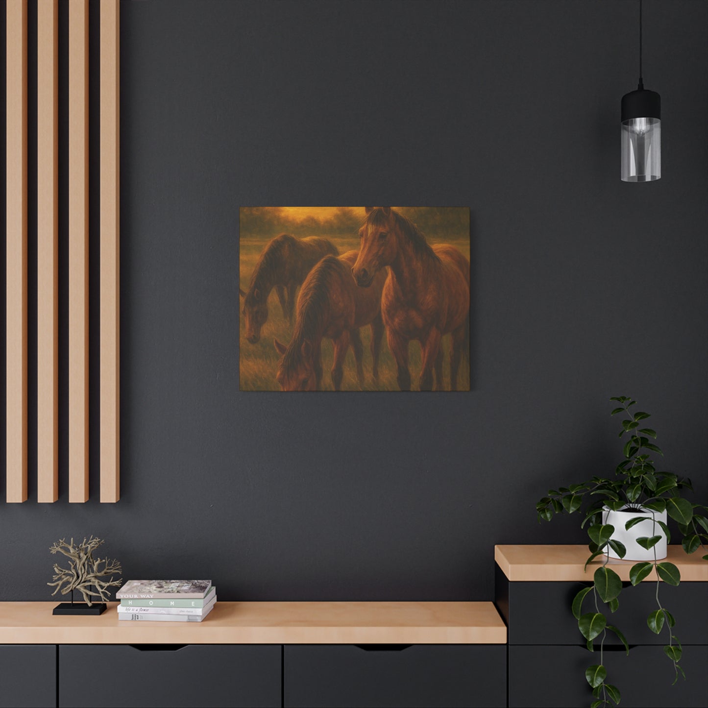 Rustic Horse Artwork Canvas, Equine Home Decor, Horse Lover Gift, Farmhouse Wall Art, Equestrian Decor, Nature Inspired