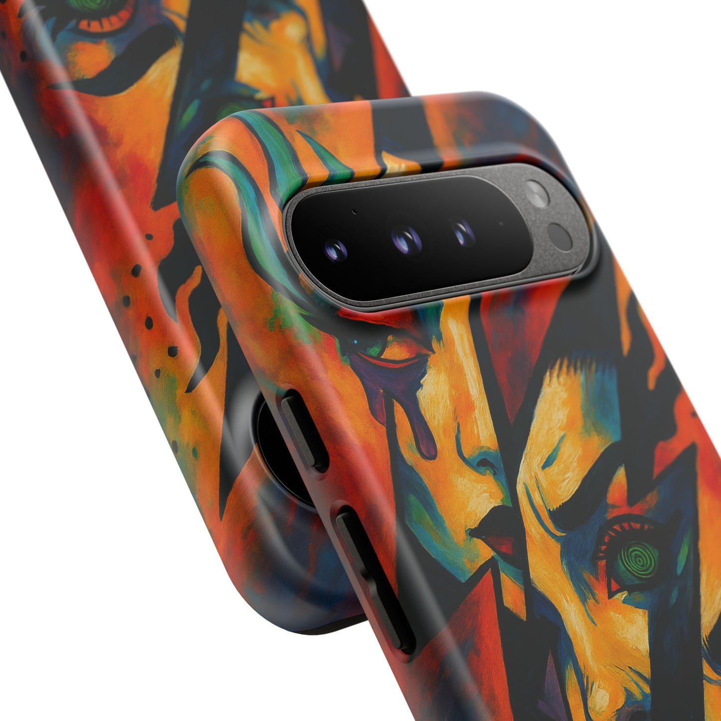 Vibrant Phone Case with Edgy Art, Tough Cases for Trendsetters, Unique Gift for Art Lovers, Colorful Phone Accessory, Protection and Style