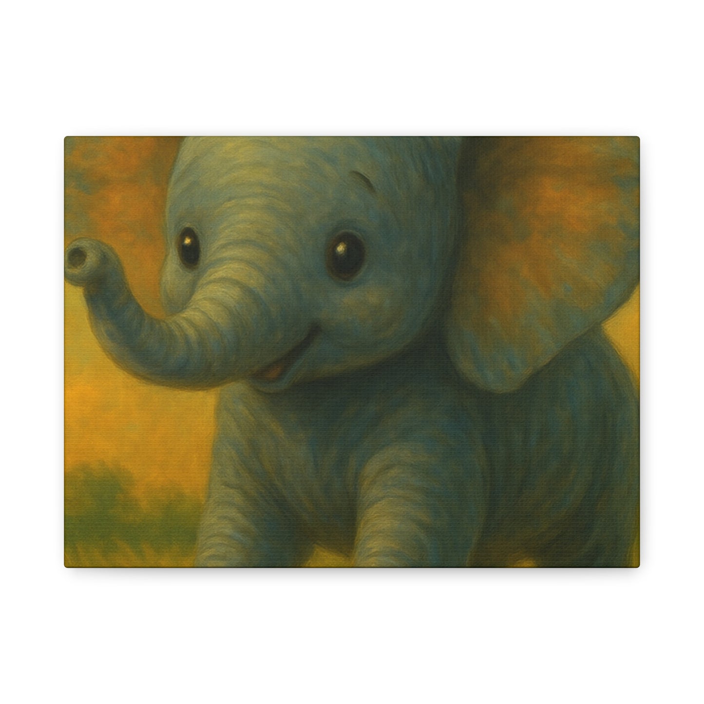 Elephant Canvas Art Print, Cute Nursery Wall Decor, Kids Room Art, Baby Shower Gift, Animal Lover Gift