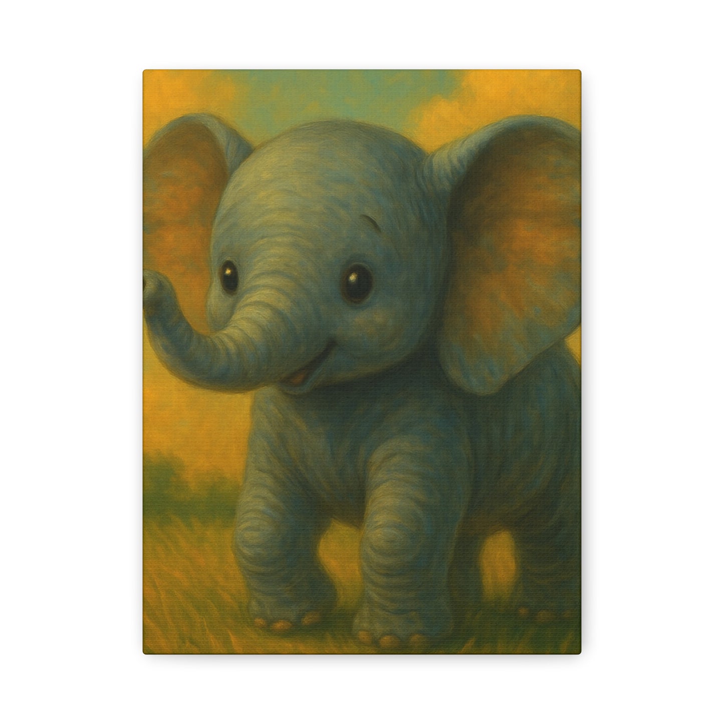 Elephant Canvas Art Print, Cute Nursery Wall Decor, Kids Room Art, Baby Shower Gift, Animal Lover Gift