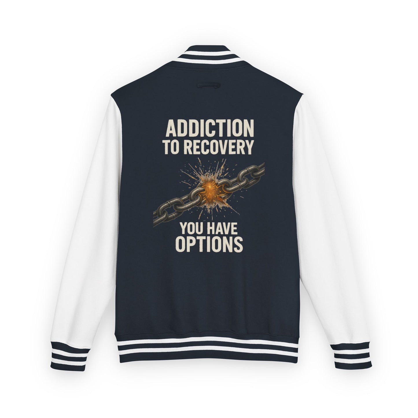 Unisex Heavyweight Letterman Jacket - Vintage Style, Perfect Gift for Recovery and Motivation, Casual Wear, Sports Jacket, College Style