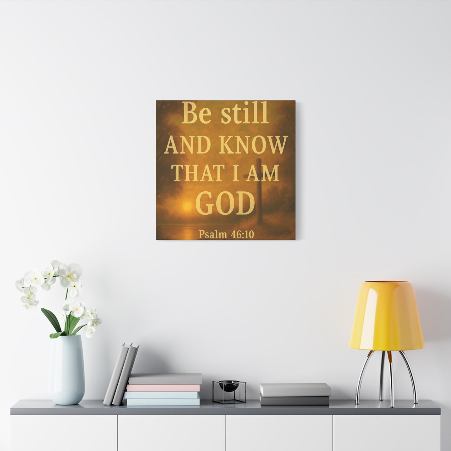 Inspirational Canvas Wall Art, Faith Decor, Christian Gift, Spiritual Home Decor, Wall Hanging, Psalm 46:10 Quote