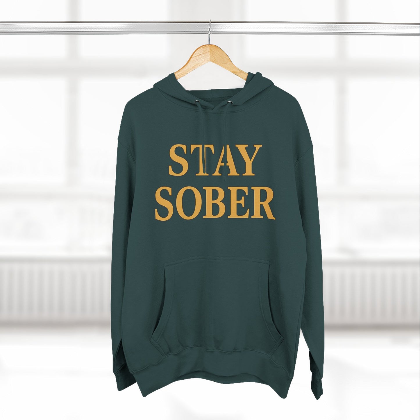 Stay Sober x Faith Hoodie – Gold & Black Christian Recovery Design