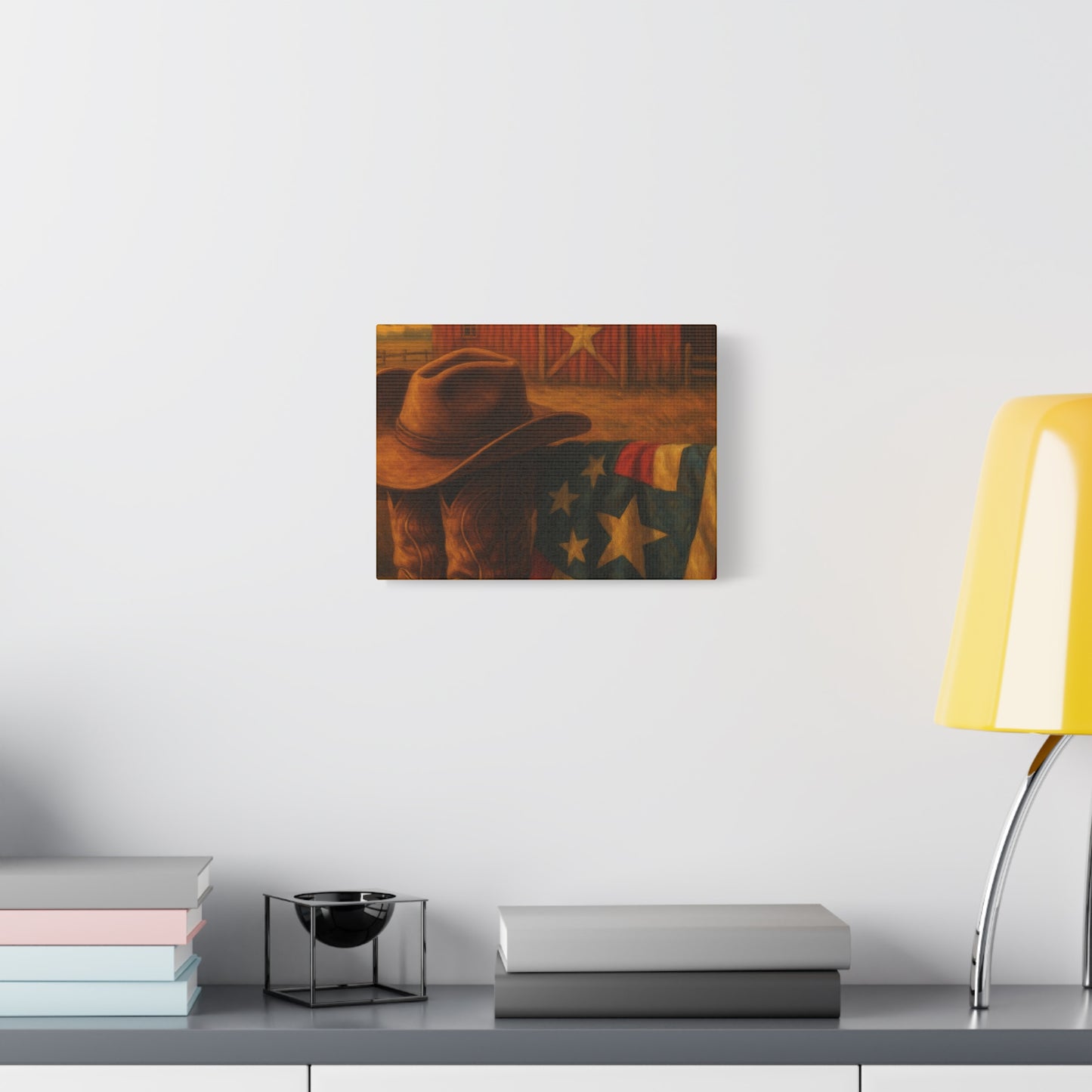 Rustic Canvas Art Print, Western Decor, Cowboy Hat and Boots, Americana Wall Art, Perfect Gift for Country Lovers