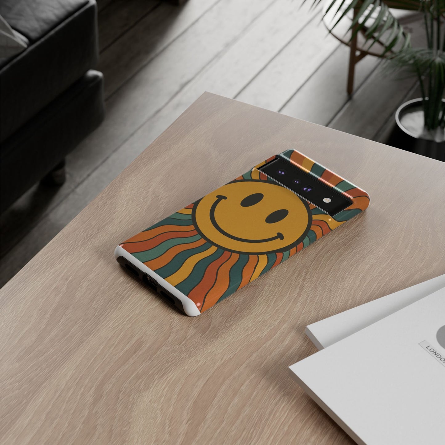 Colorful Smiley Phone Case, Retro Vibe Phone Cover, Cute Gift for Kids and Adults, Fun Protector for Everyday Use, Eco-Friendly Merchandise
