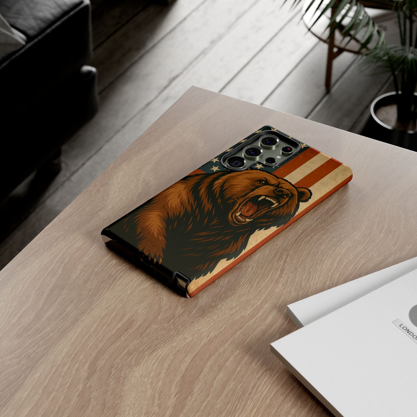 Tough Cases - Patriotic Bear Phone Case, Custom Phone Cover, Strong Protective Case, USA Flag Design, Gift for Outdoors Lovers