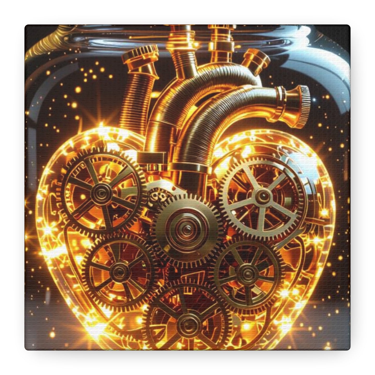 Steampunk Heart Canvas Wall Art, Perfect for Home Decor, Love Gifts, Industrial Style Decor, Unique Gift for Him/Her, Heart Gear Canvas