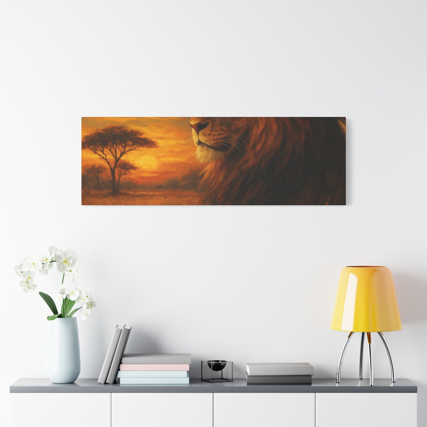 King of the Savanna - Lion Sunset Canvas