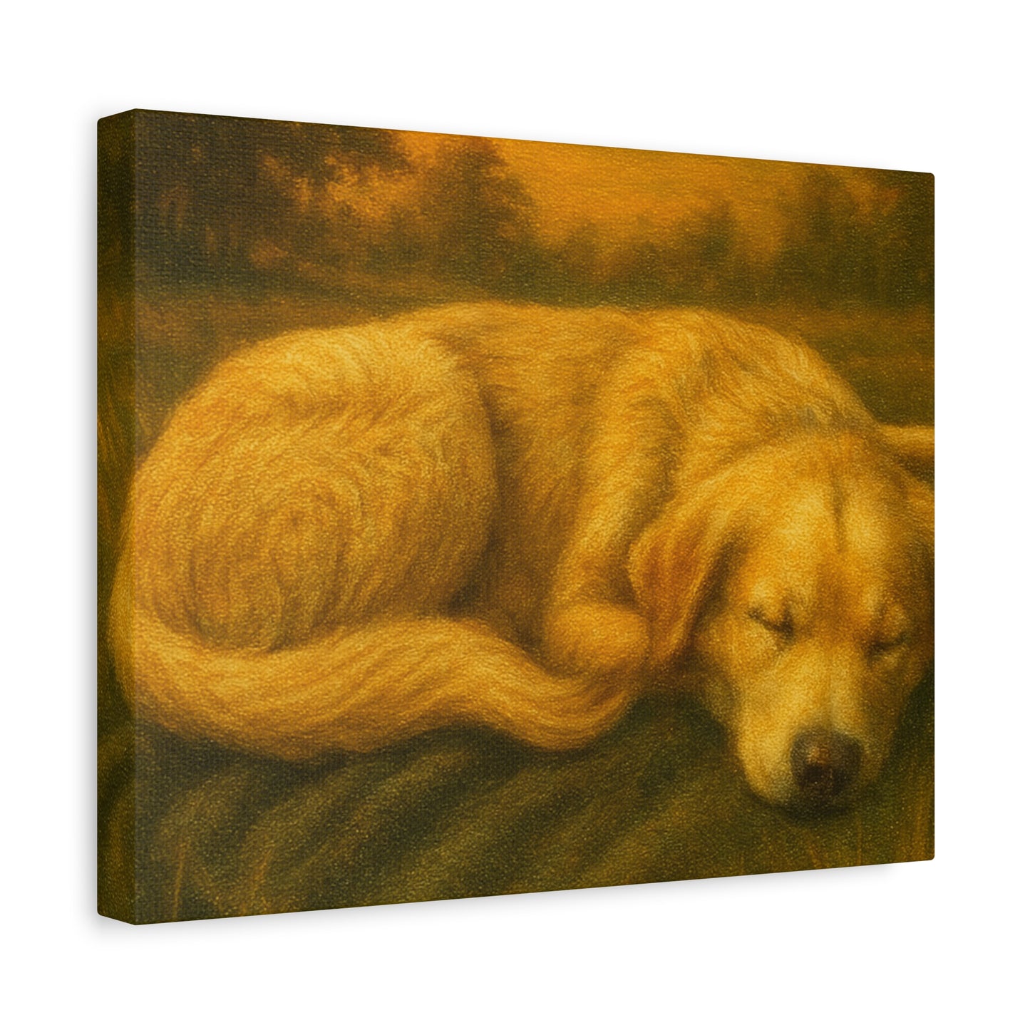 Golden Retriever Art Canvas Print, Dog Lovers Decor, Warm Home Wall Art, Gift for Pet Owners, Relaxing Pet Artwork