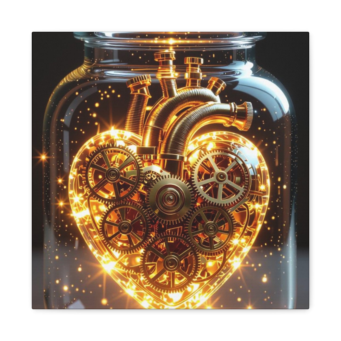 Steampunk Heart Canvas Wall Art, Perfect for Home Decor, Love Gifts, Industrial Style Decor, Unique Gift for Him/Her, Heart Gear Canvas