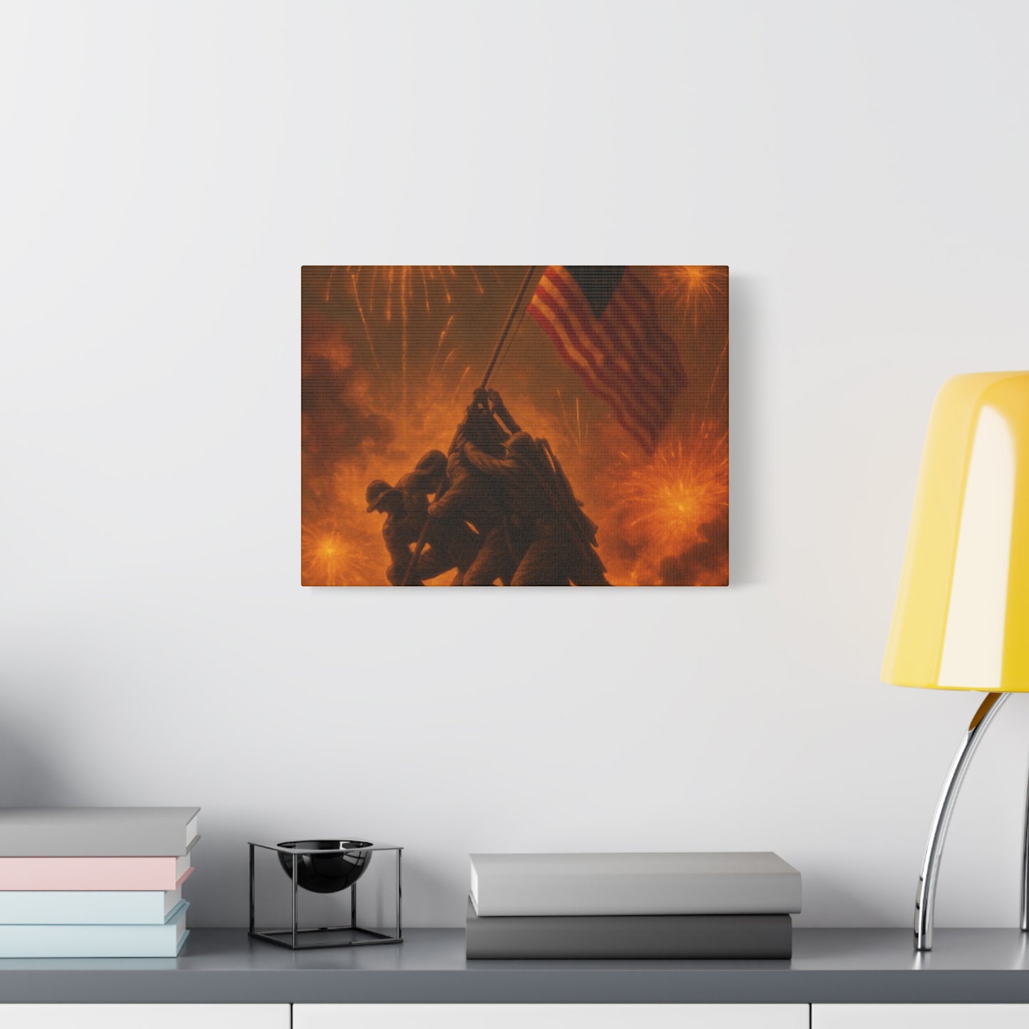 Patriotic Matte Canvas Wall Art, Military Tribute Decor, Independence Day Decoration, Veteran's Day Gift, Home Gallery Display