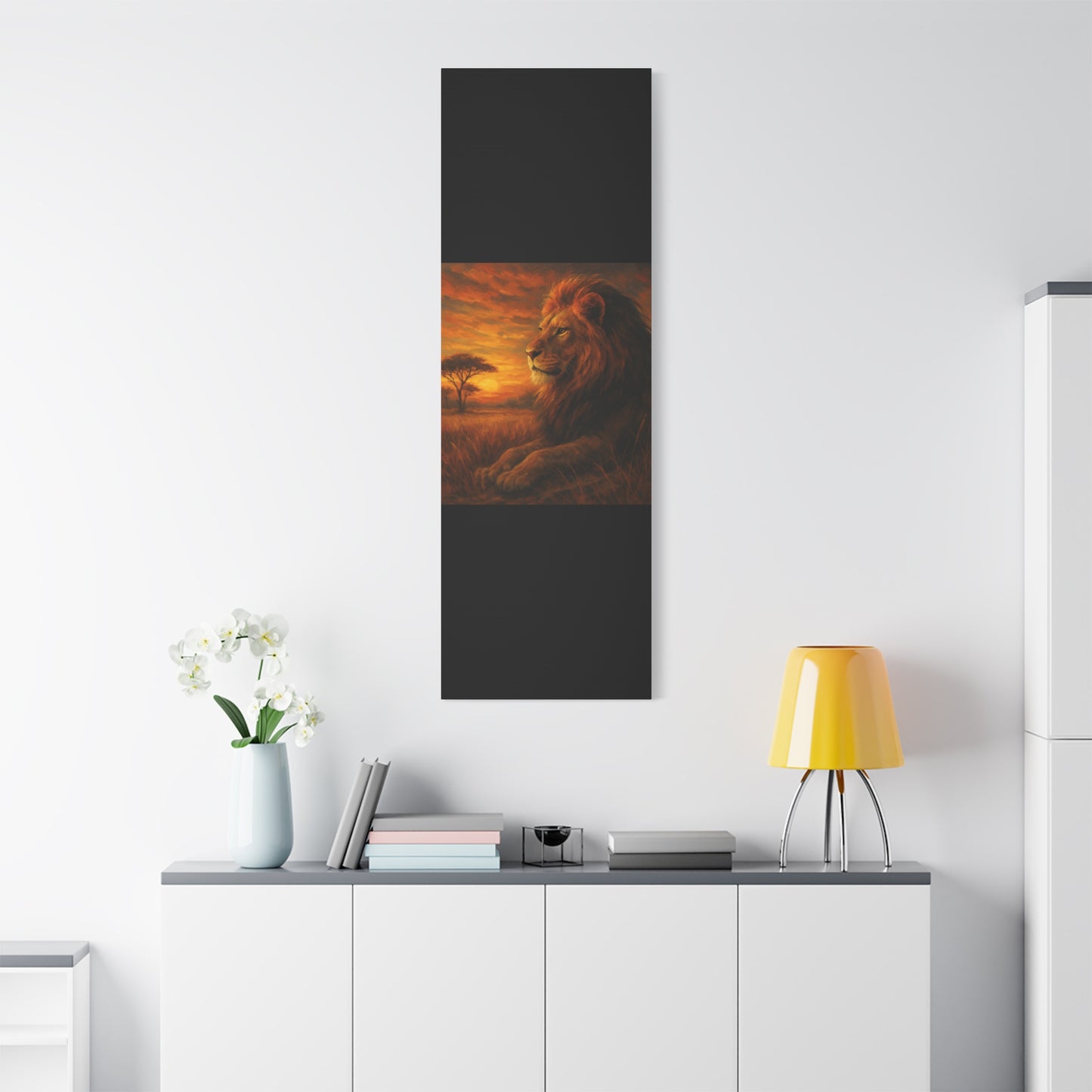 King of the Savanna - Lion Sunset Canvas
