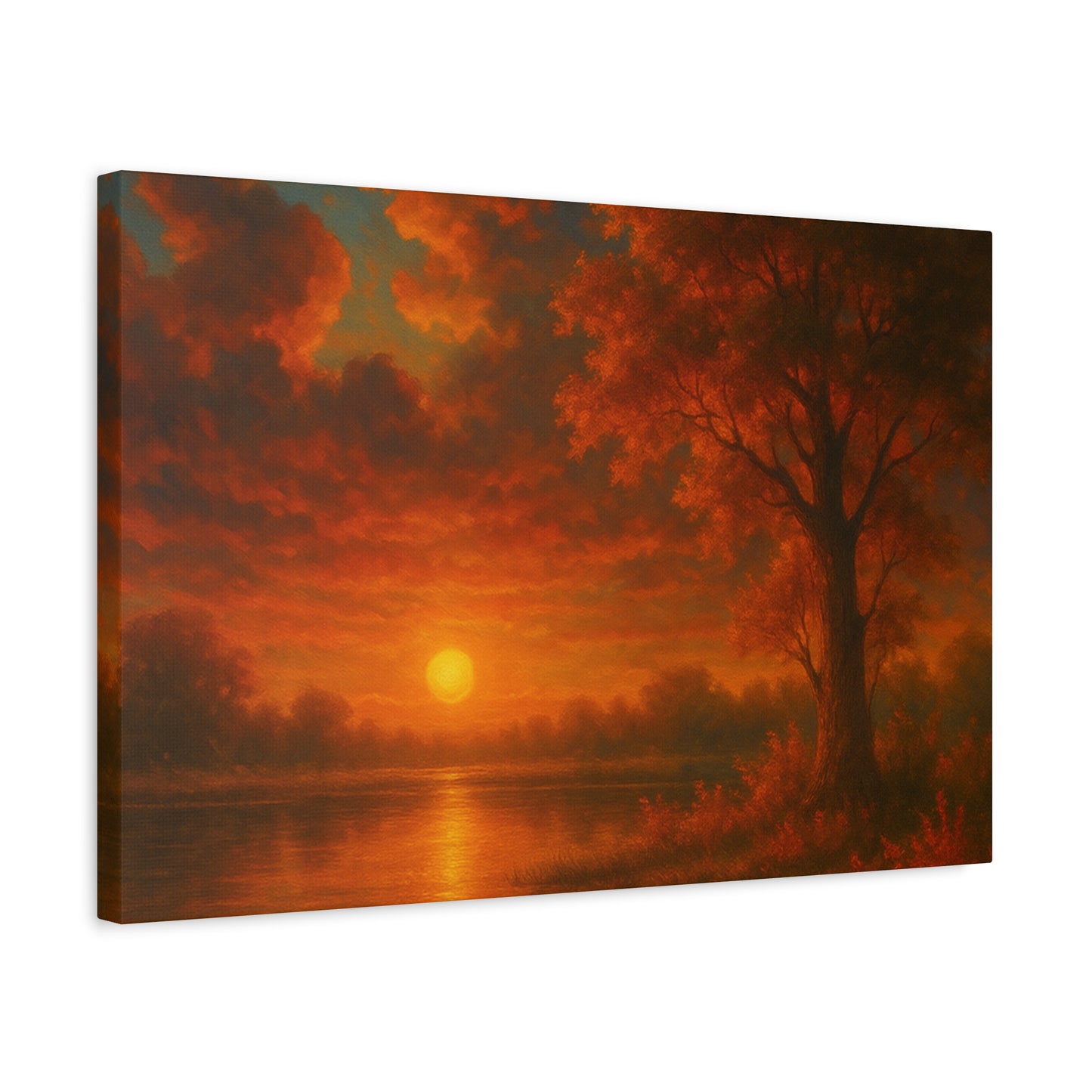 Serene Sunset Canvas Wall Art, Nature Decor, Home Aesthetic, Gift for Art Lovers, Inspiring Wall Hanging, Living Room Decoration