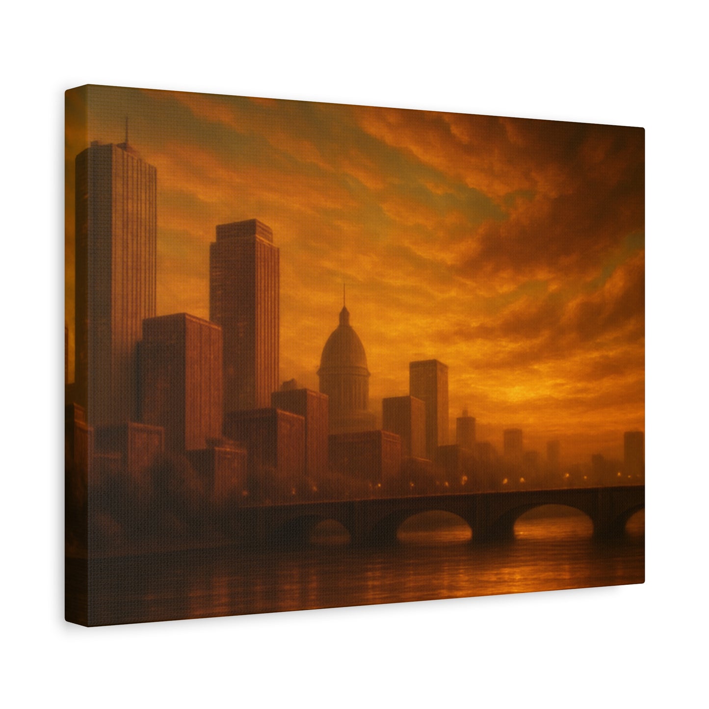Sunset Cityscape Wall Art, Canvas Print, Home Decor, Urban Landscape, Unique Gift, Modern Art, Interior Design
