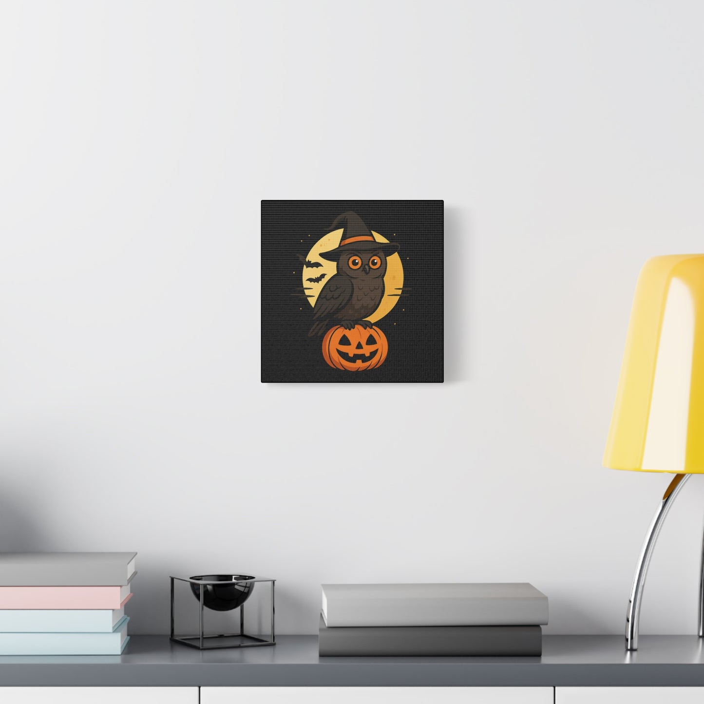 Halloween Owl Canvas Art, Spooky Home Decor, Fall Decorations, Witchy Wall Art, Pumpkin Artwork, Boo-tiful Gift