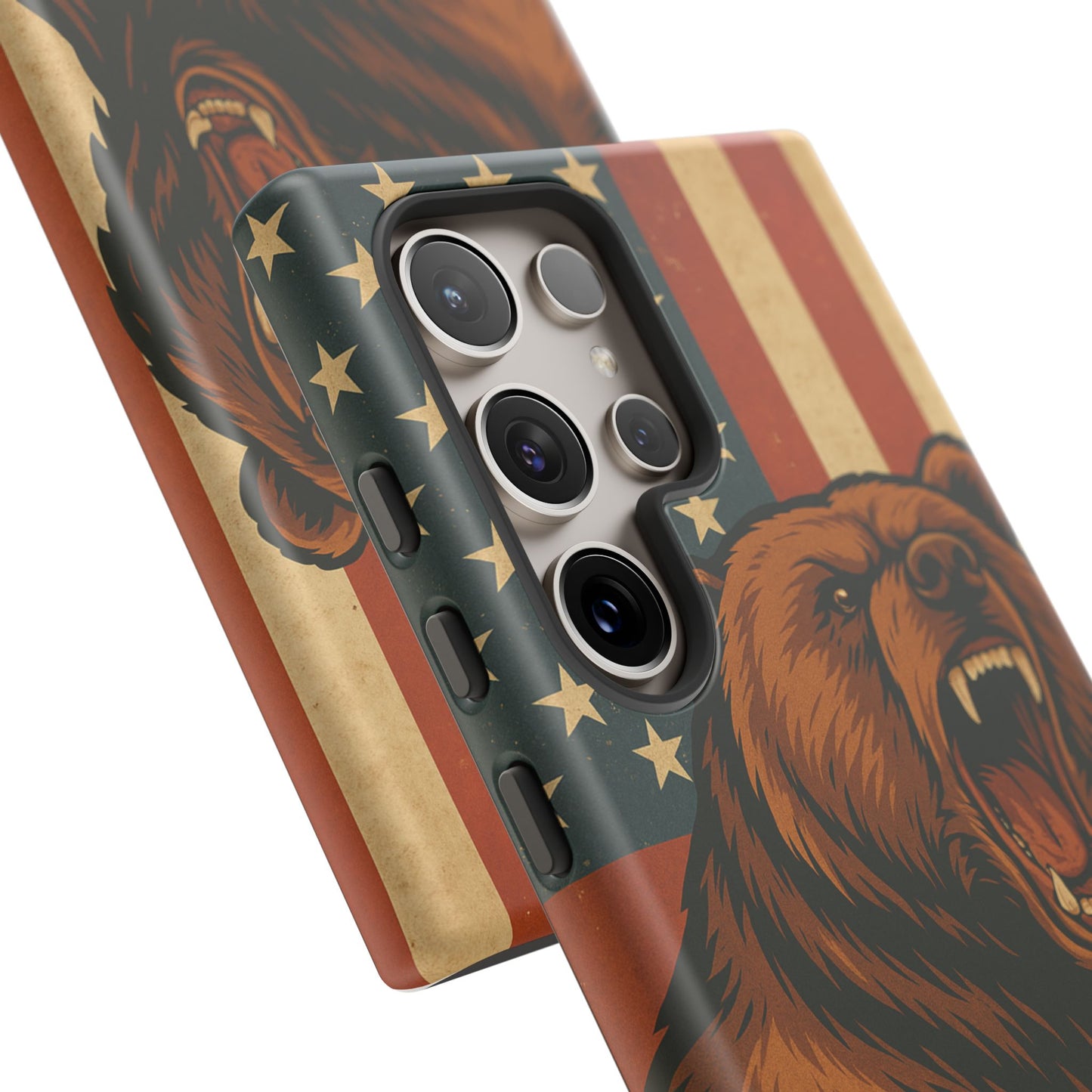 Tough Cases - Patriotic Bear Phone Case, Custom Phone Cover, Strong Protective Case, USA Flag Design, Gift for Outdoors Lovers