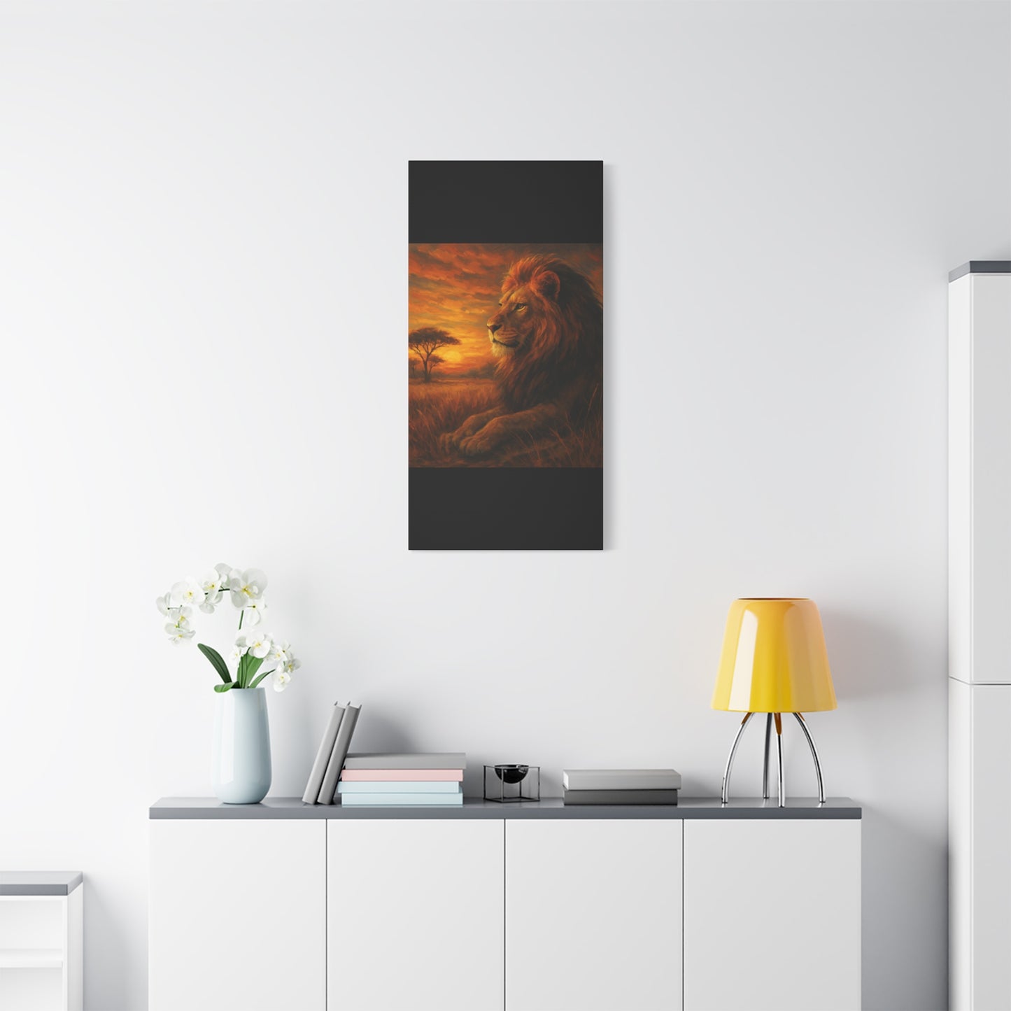 King of the Savanna - Lion Sunset Canvas