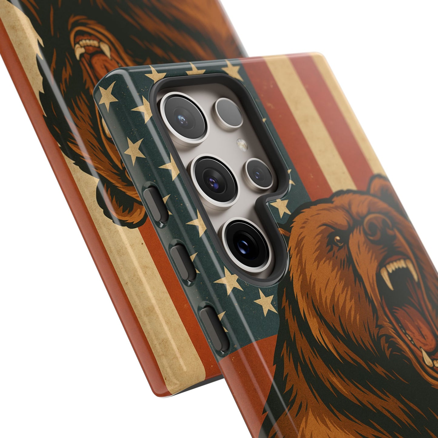 Tough Cases - Patriotic Bear Phone Case, Custom Phone Cover, Strong Protective Case, USA Flag Design, Gift for Outdoors Lovers