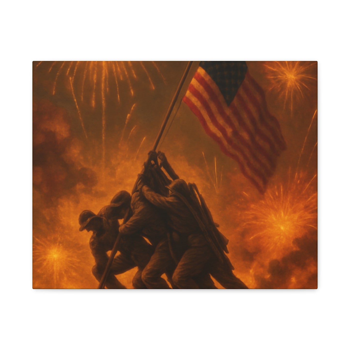 Patriotic Matte Canvas Wall Art, Military Tribute Decor, Independence Day Decoration, Veteran's Day Gift, Home Gallery Display
