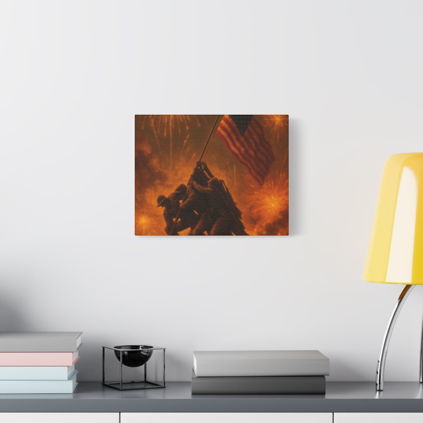 Patriotic Matte Canvas Wall Art, Military Tribute Decor, Independence Day Decoration, Veteran's Day Gift, Home Gallery Display