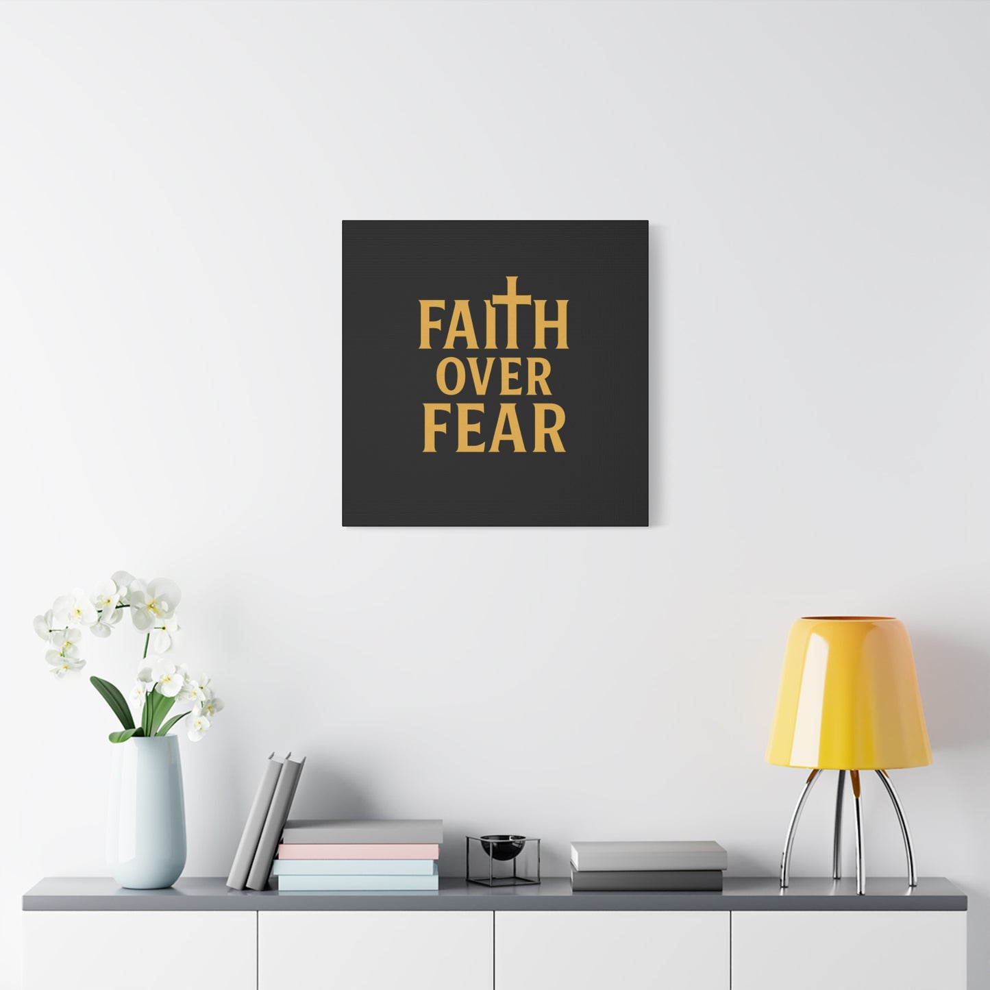 Faith Over Fear Canvas Art - Inspirational Wall Decor, Motivational Gift, Home Decoration, Christian Wall Art, Belief Affirmation