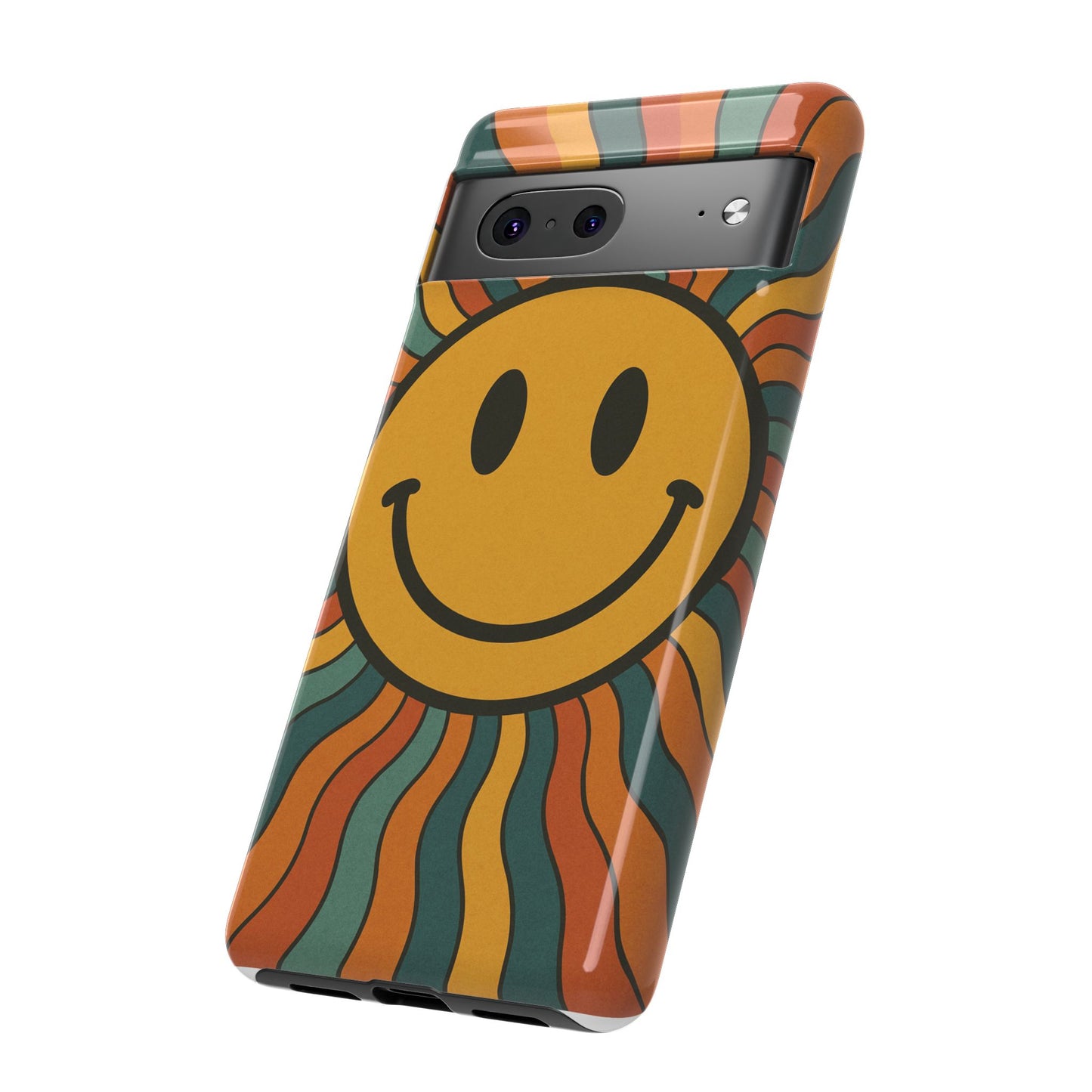Colorful Smiley Phone Case, Retro Vibe Phone Cover, Cute Gift for Kids and Adults, Fun Protector for Everyday Use, Eco-Friendly Merchandise