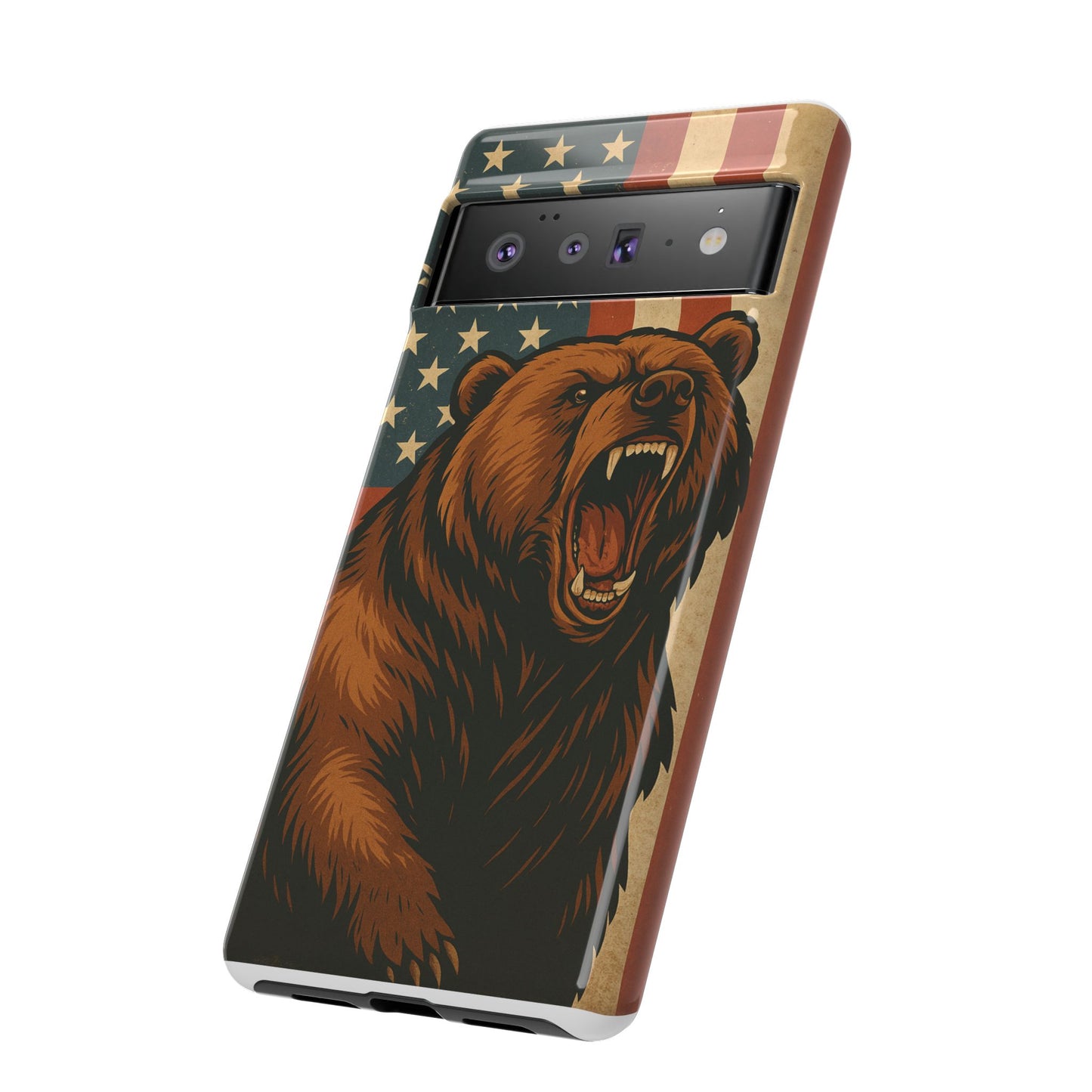 Tough Cases - Patriotic Bear Phone Case, Custom Phone Cover, Strong Protective Case, USA Flag Design, Gift for Outdoors Lovers