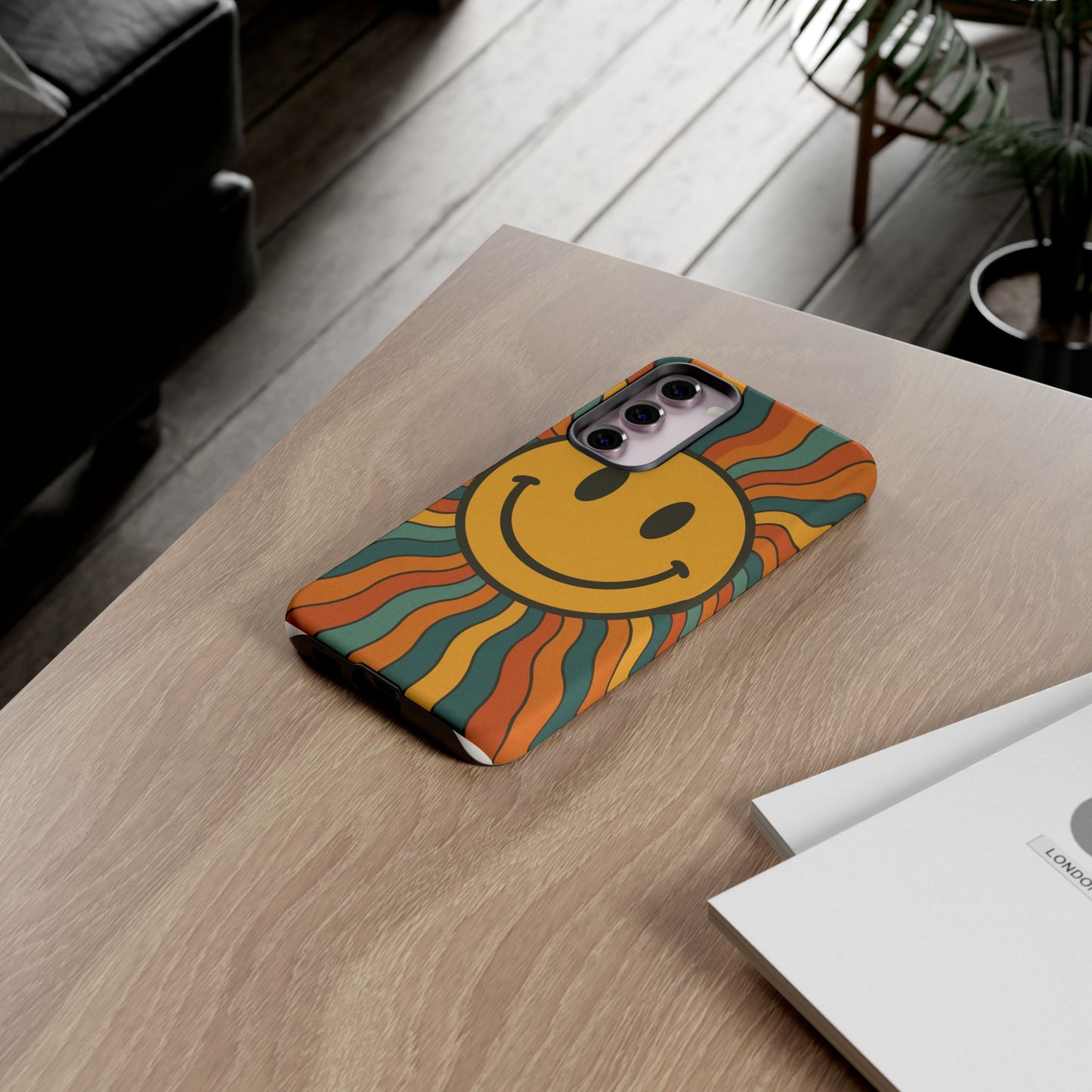 Colorful Smiley Phone Case, Retro Vibe Phone Cover, Cute Gift for Kids and Adults, Fun Protector for Everyday Use, Eco-Friendly Merchandise