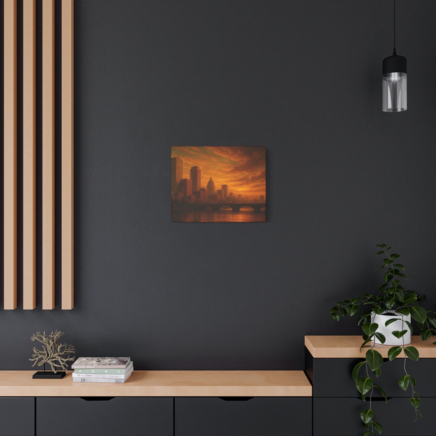 Sunset Cityscape Wall Art, Canvas Print, Home Decor, Urban Landscape, Unique Gift, Modern Art, Interior Design