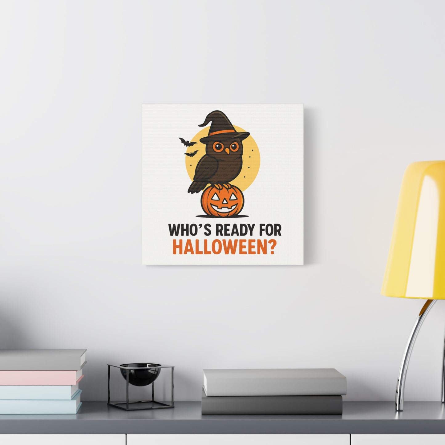 Halloween Owl Canvas Wall Art, Spooky Decor, Fall Home Decor, Holiday Wall Decor, Gift for Halloween Lovers